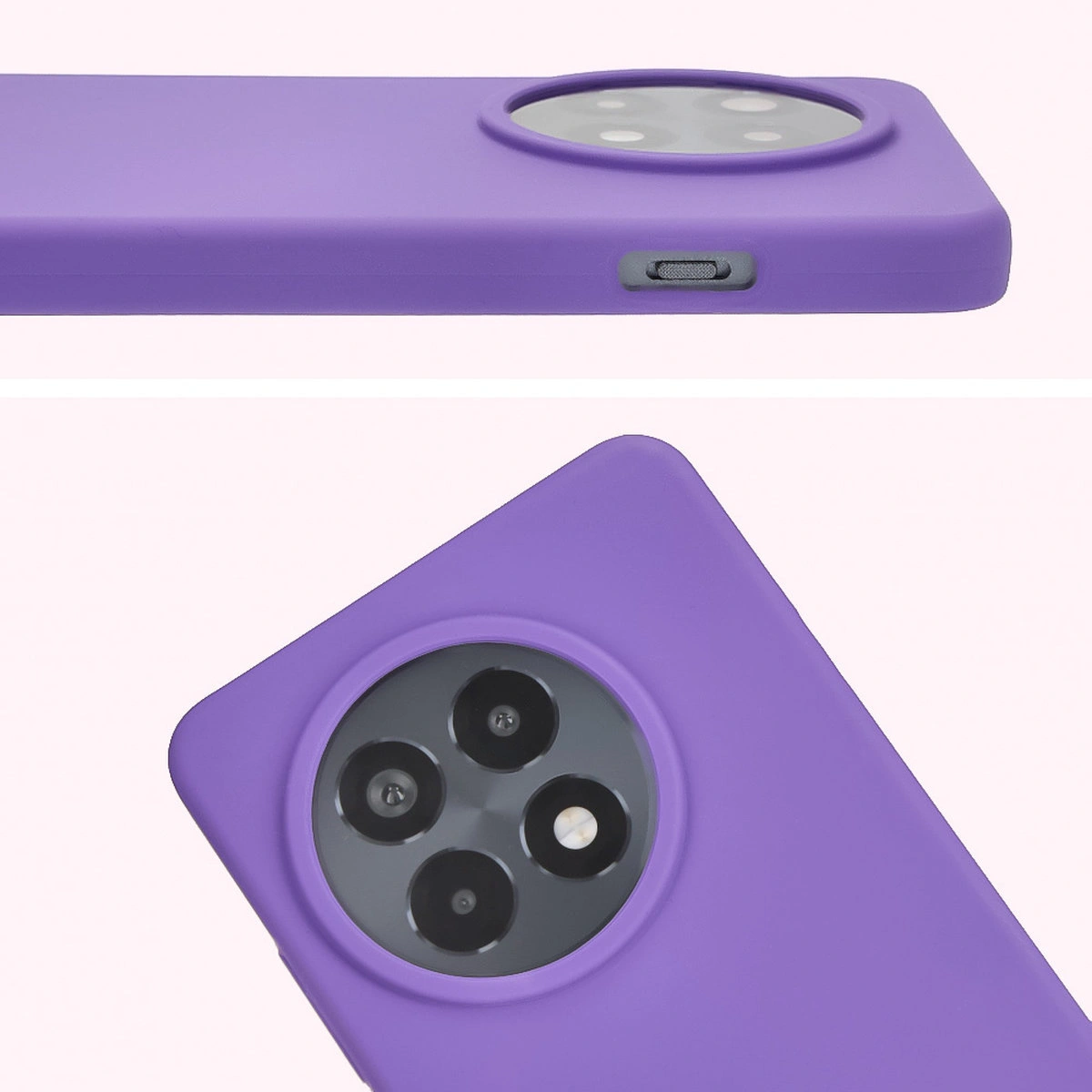 Prim-plan pe decupajul pentru lentile în husa Bizon Soft Case pentru OnePlus 13R