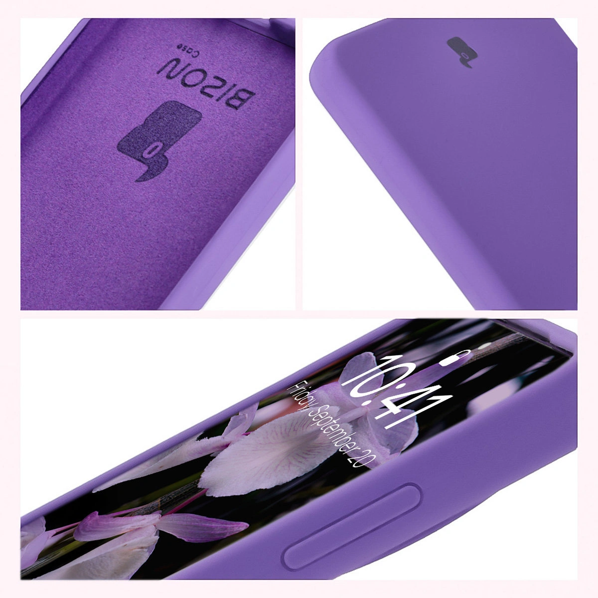 Construcția husei Bizon Soft Case: capace integrate, margini ridicate și căptușeală din microfibră pentru OnePlus 13R