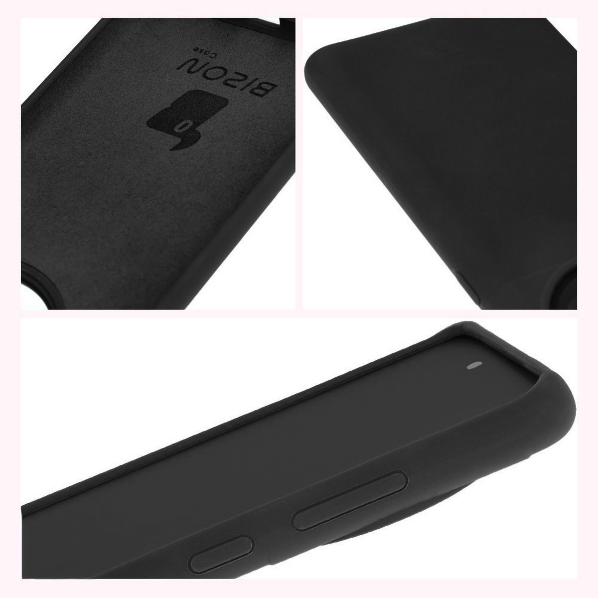 Construcția husei Bizon Soft Case: protecții integrate, margini ridicate și căptușeală din microfibră