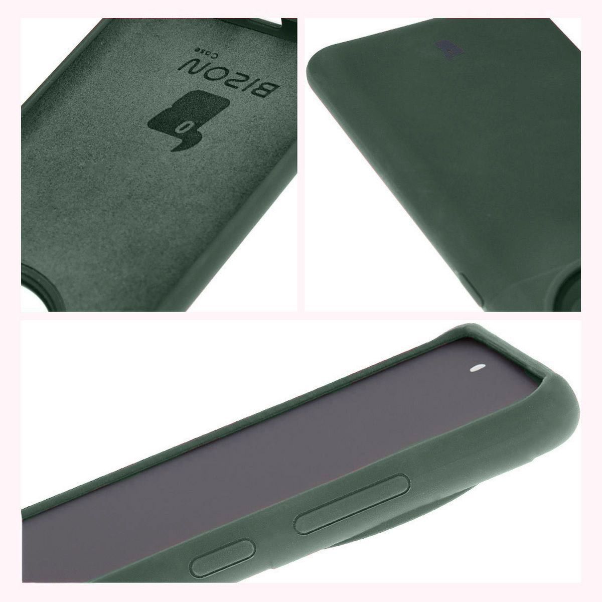 Bizon Soft Case construction: integrated covers, raised edges, and microfiber lining