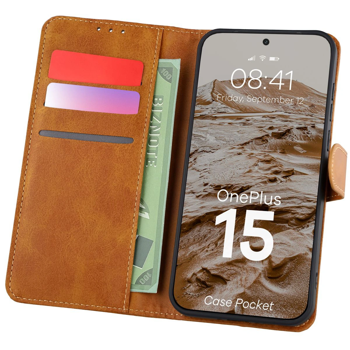 Klappetui mit Platz für Karten Bizon Case Pocket für OnePlus 15