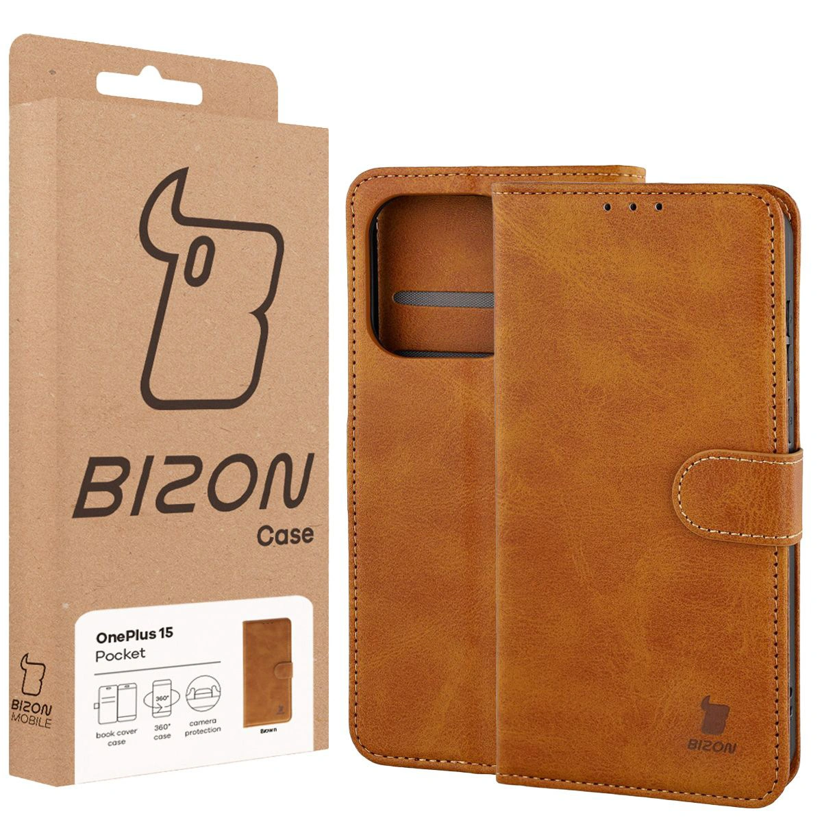 Vorderseite der Bizon Case Box mit spezieller Etikette für OnePlus 15