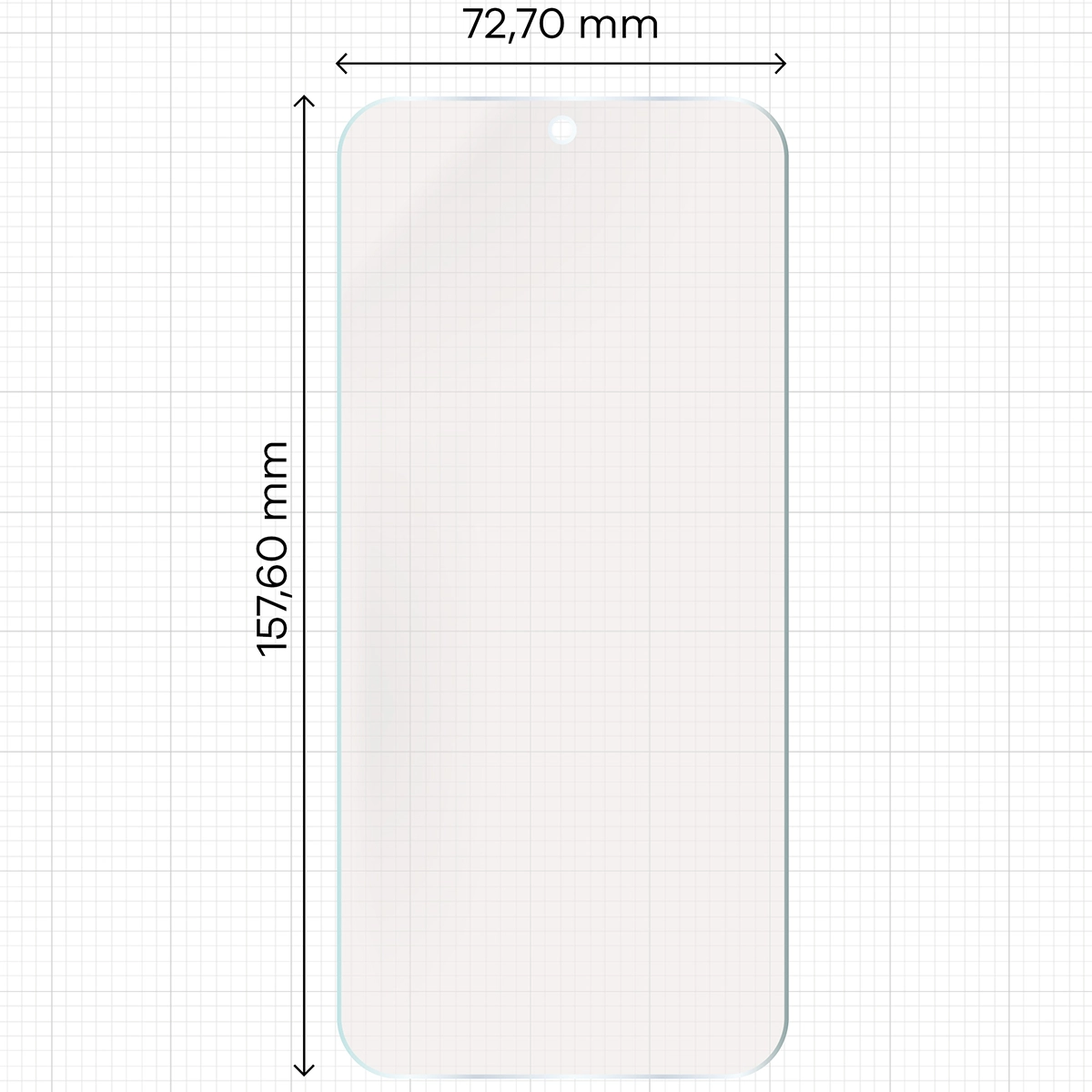 Miarka z wymiarami folii matowej Bizon Film Sun Duo do OnePlus 15