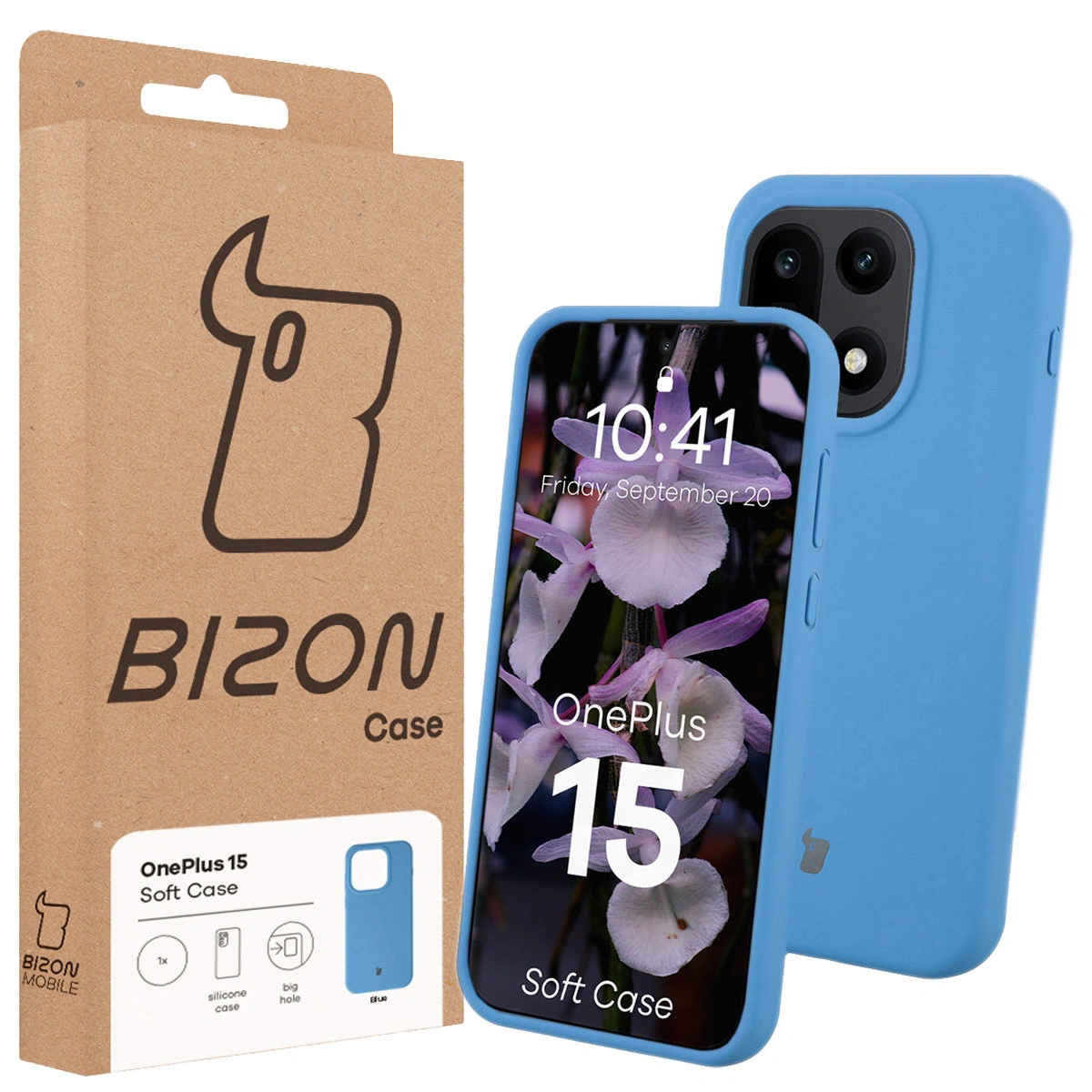 Front of the Bison Case box with a dedicated label for OnePlus 15