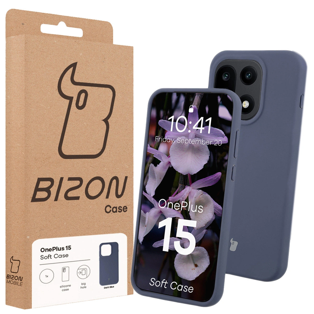 Front of the Bison Case box with dedicated label for OnePlus 15