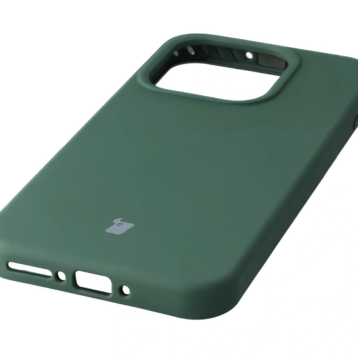 Close-up of precise cutouts and wireless charging capability in the Bison Soft Case for OnePlus 15