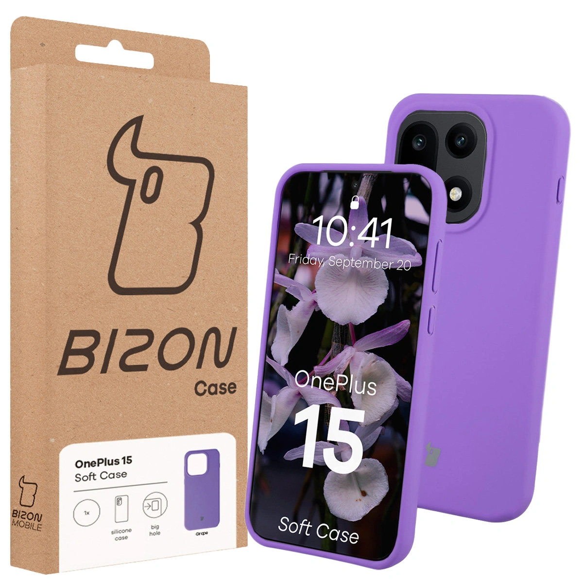 Front of the Bison Case box with a dedicated label for OnePlus 15