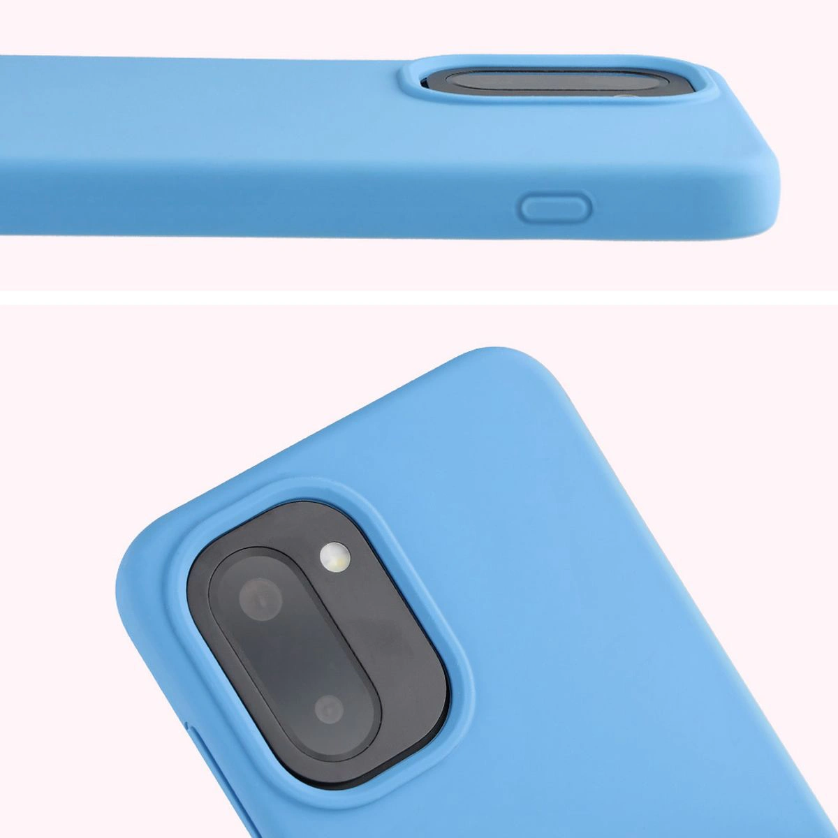 Nahaufnahme der Aussparung für die Objektive in der Bizon Soft Case für OnePlus 15R