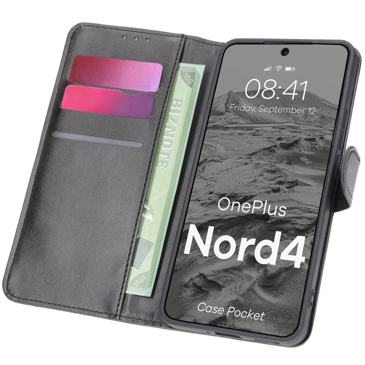 Husă cu clapetă Bizon Case Pocket pentru OnePlus Nord 4