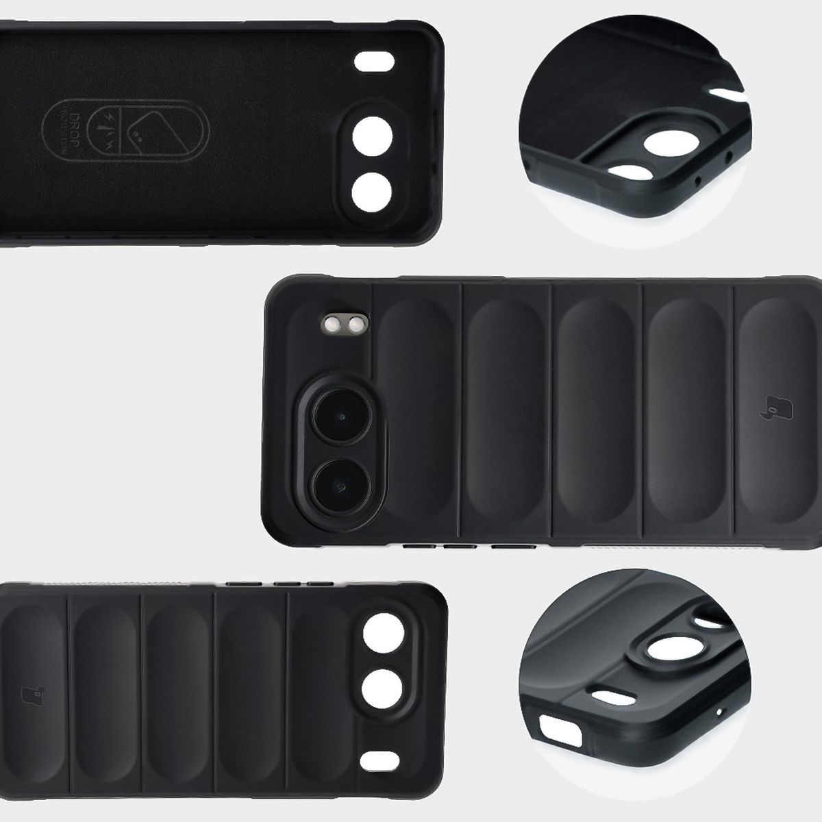 Mikrofaserpolsterung, Vertiefungen auf der Rückseite und verstärkte Ecken im Etui Bizon Case Tur