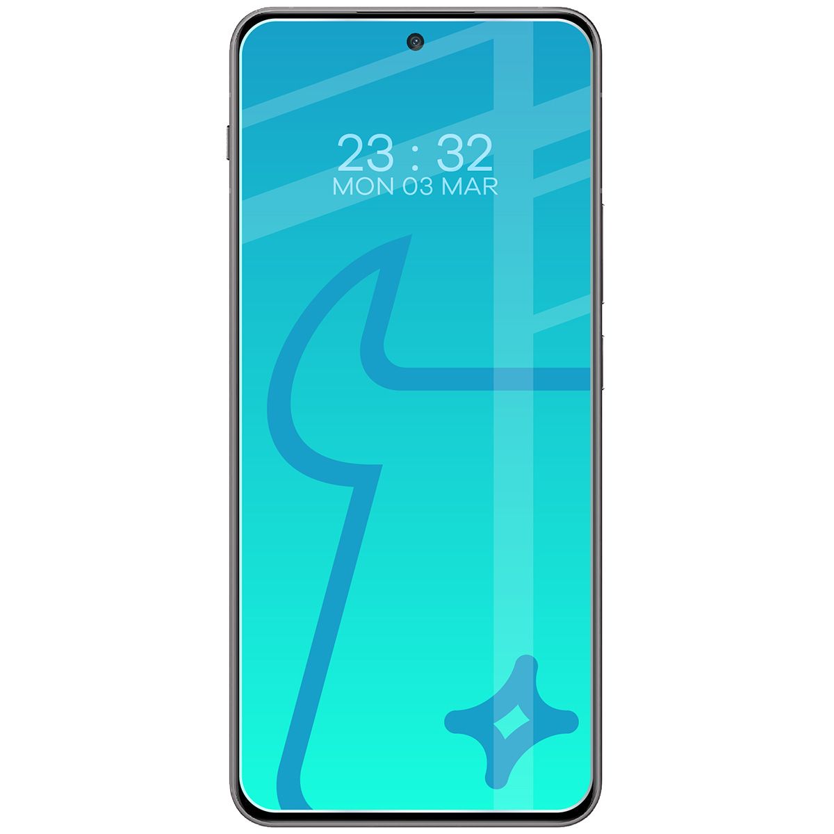 Szkło Bizon Glass Clear 2 nałożone na ekran telefonu