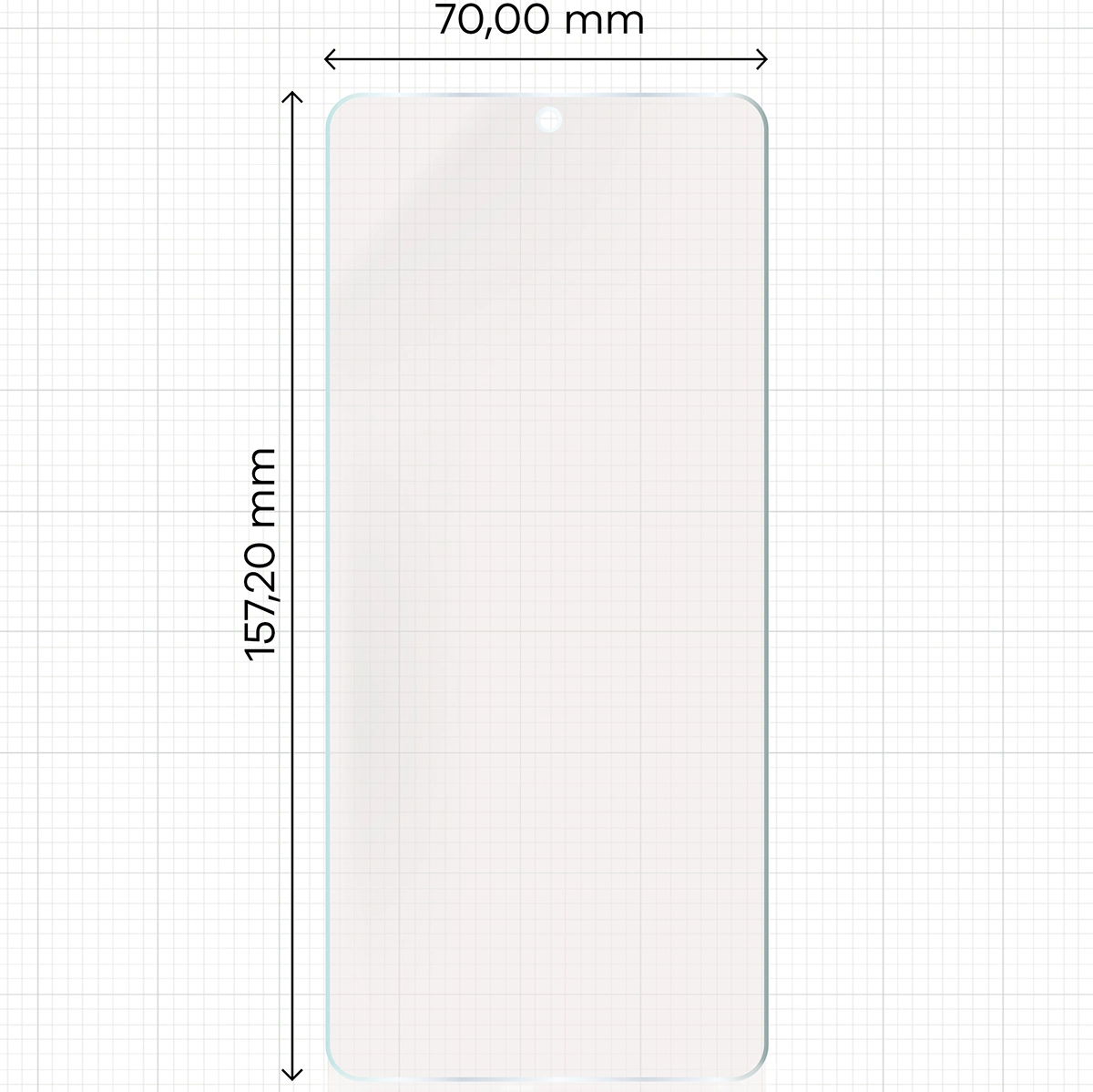 Miarka z wymiarami folii matowej Bizon Glass Film Sun do OnePlus Nord 4