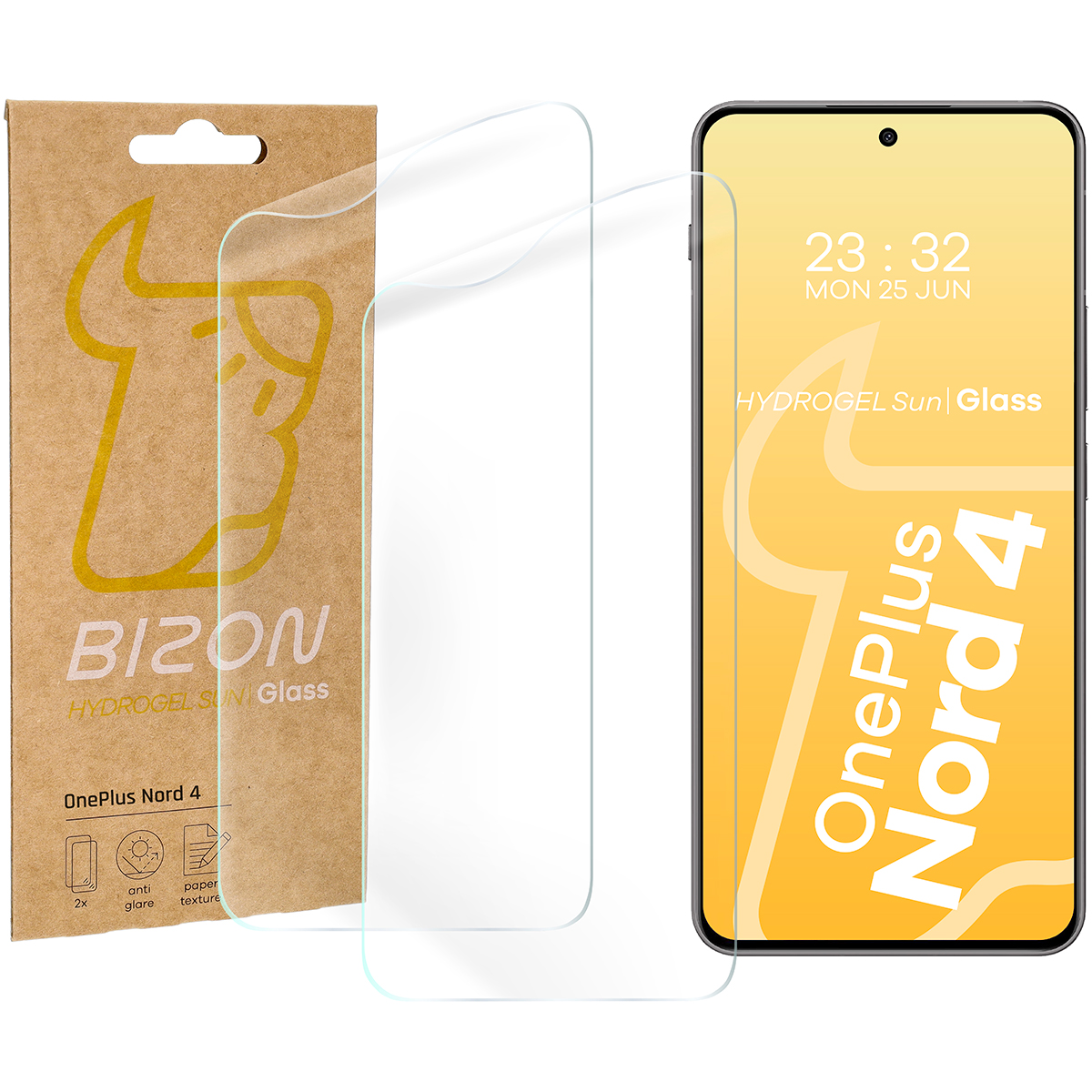 Folia matowa na ekran Bizon Glass Hydrogel Sun do OnePlus Nord 4, 2 sztuki
