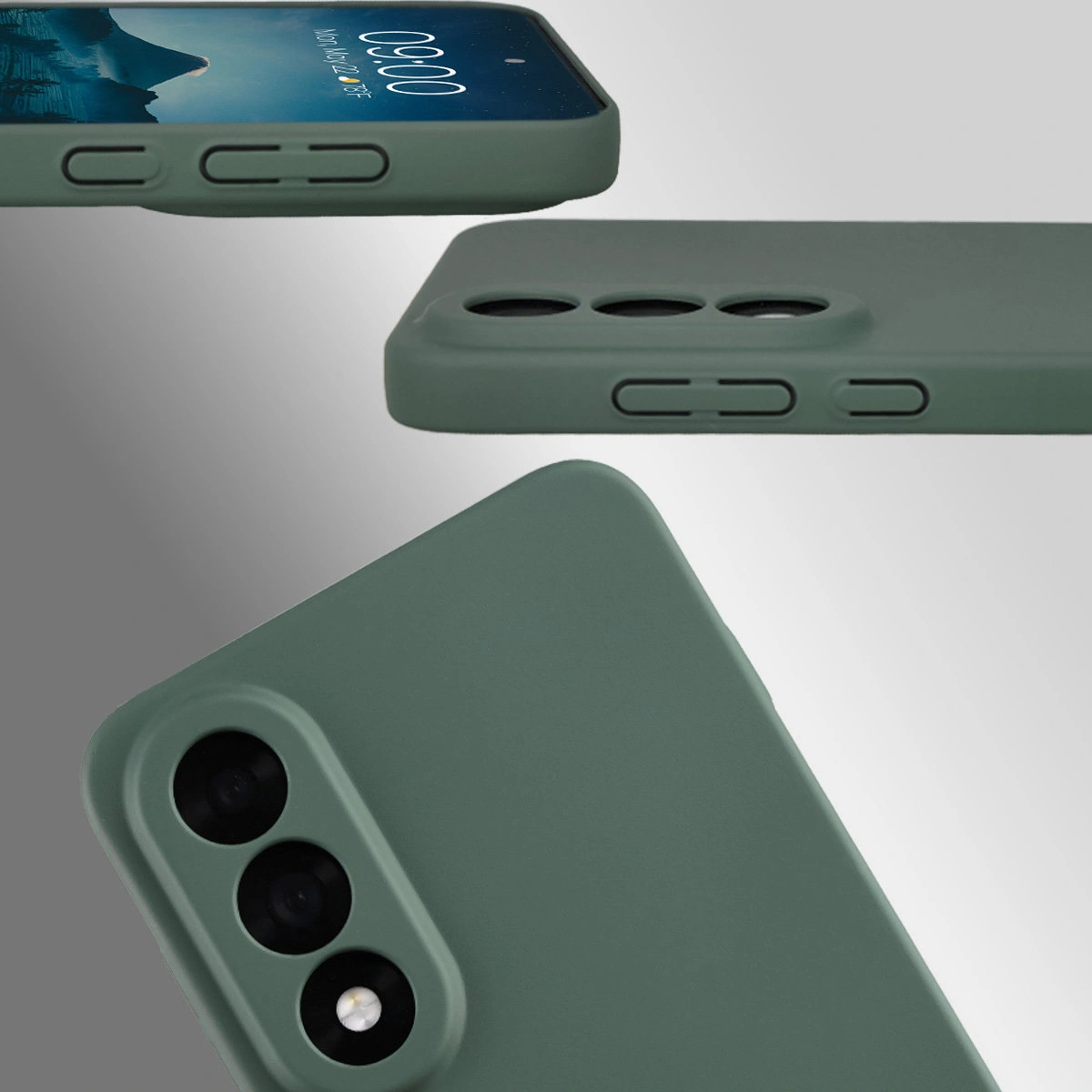 Dedicated cutouts and raised edges around the camera and screen in the Bizon Case Łupka for OnePlus Nord 5