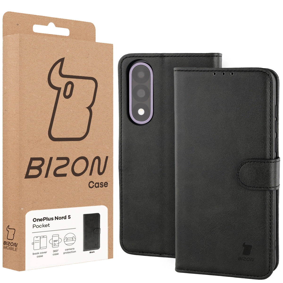 Front of the Bison Case box with dedicated label for OnePlus Nord 5