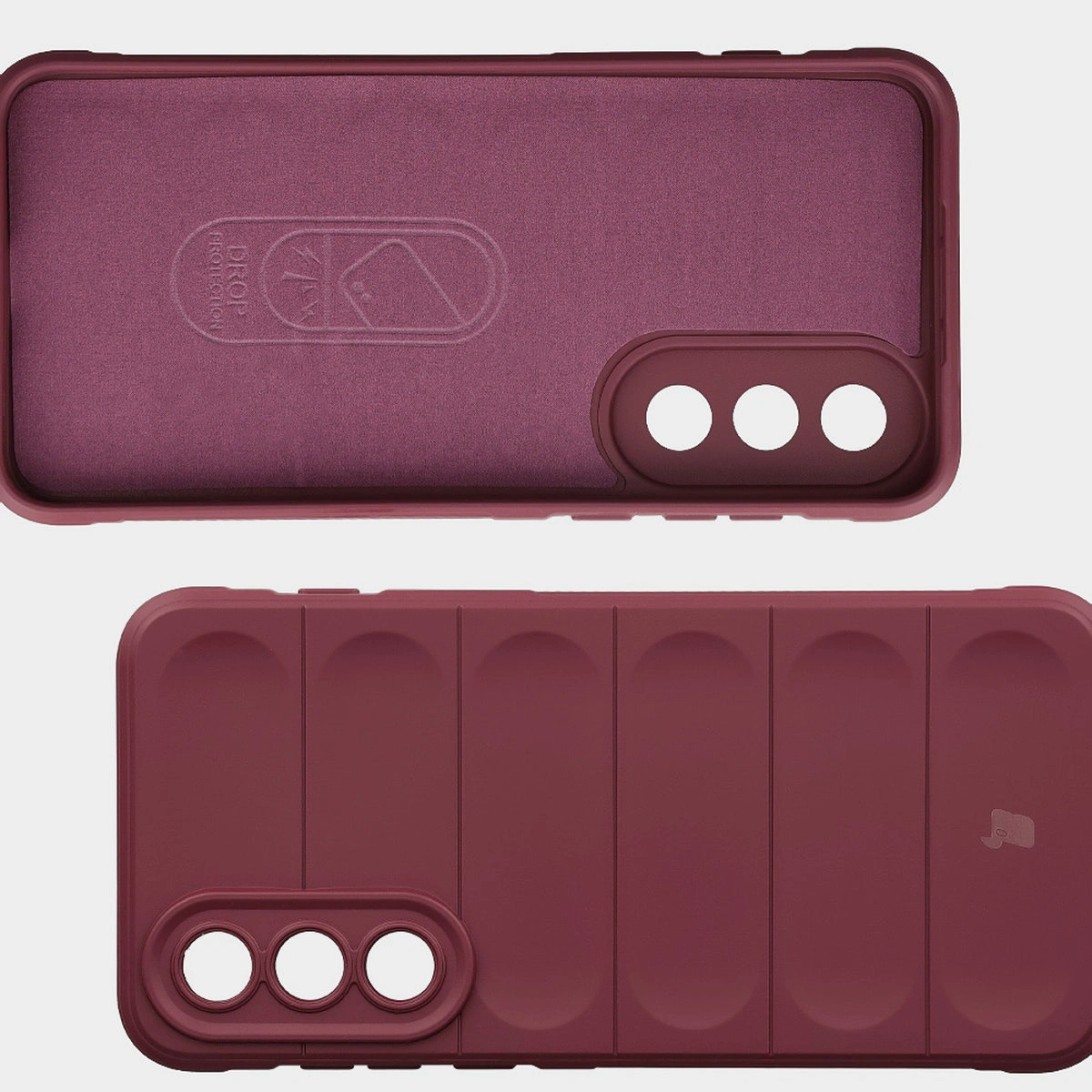 Wyściółka z mikrofibry, wyżłobienia na pleckach i wzmocnione narożniki w etui Bizon Case Tur do OnePlus Nord 5