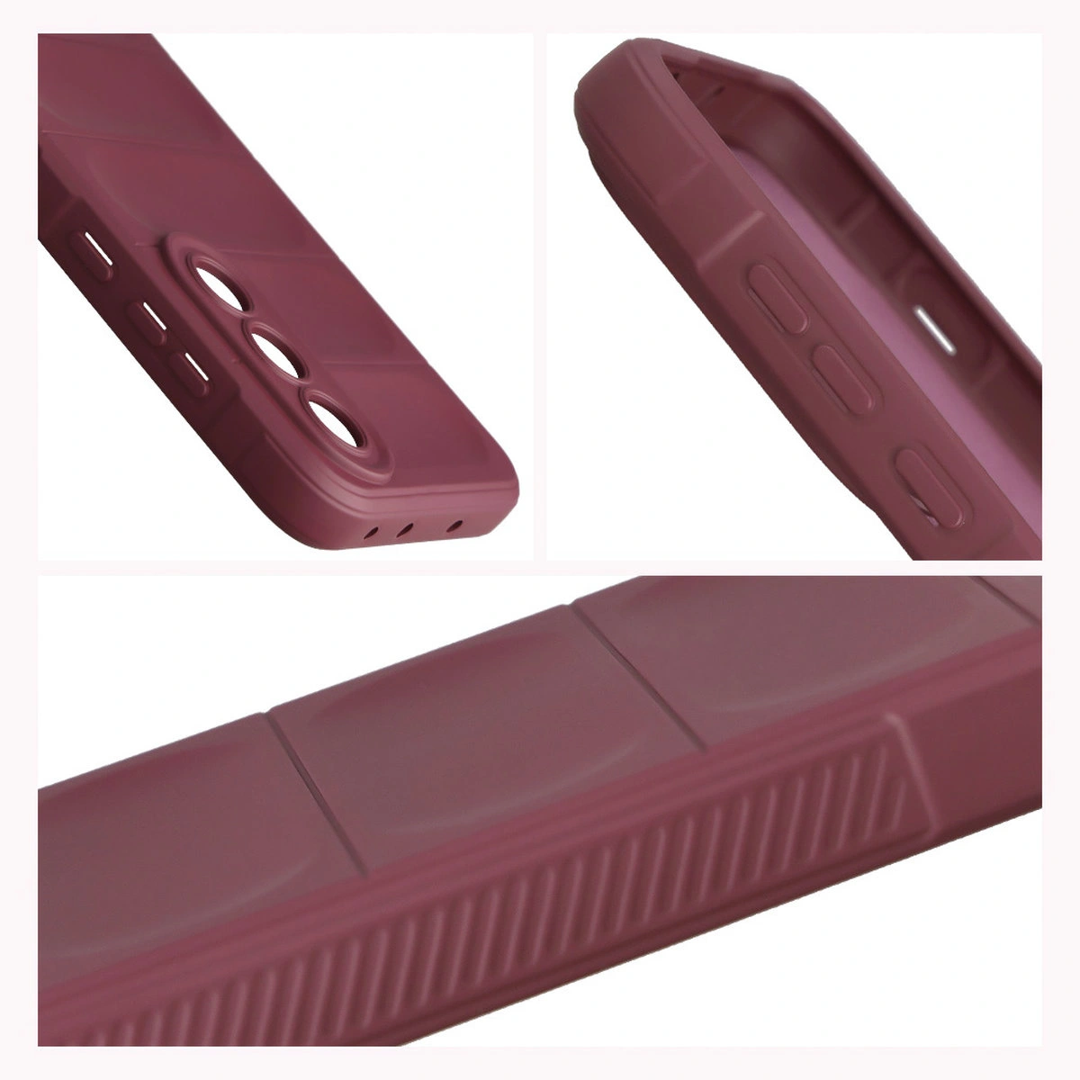 Teksturowane boki i podwyższone krawędzie ekranu i aparatu w etui Bizon Case Tur do OnePlus Nord 5