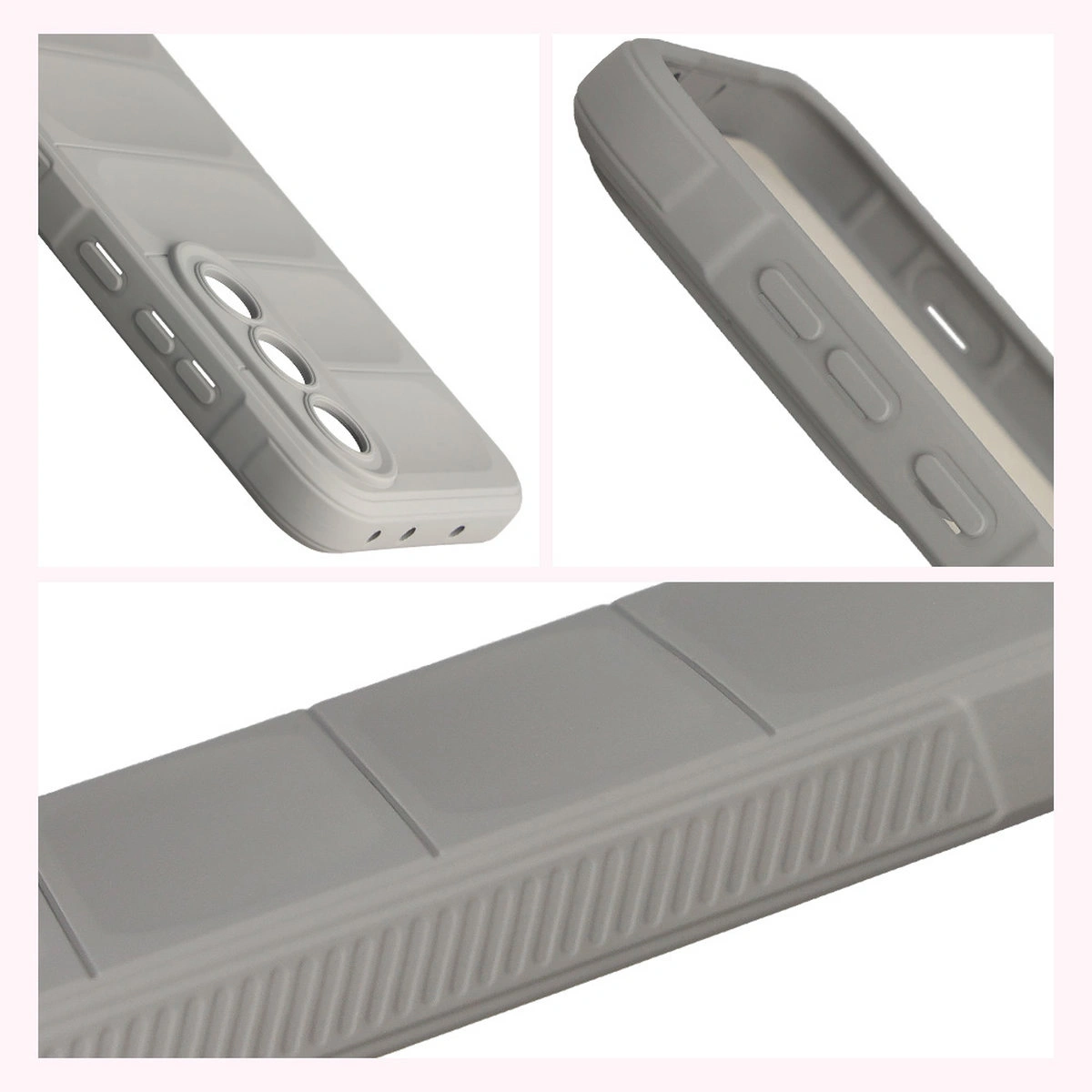 Teksturowane boki i podwyższone krawędzie ekranu i aparatu w etui Bizon Case Tur do OnePlus Nord 5