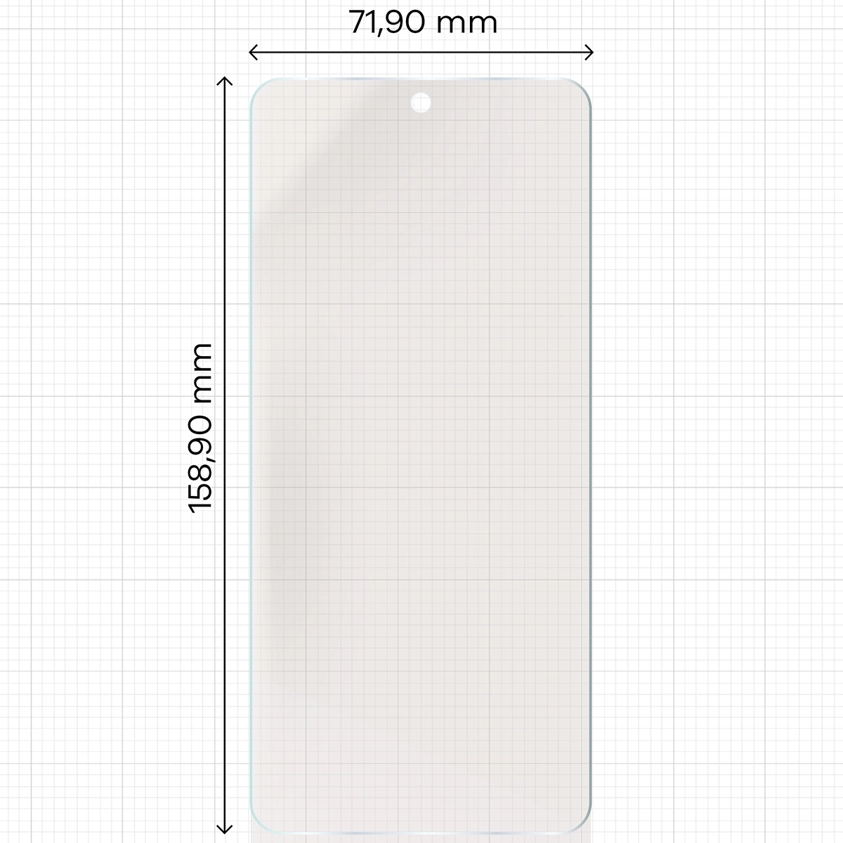 Miarka z wymiarami folii matowej Bizon Glass Film Sun Duo do OnePlus Nord 5