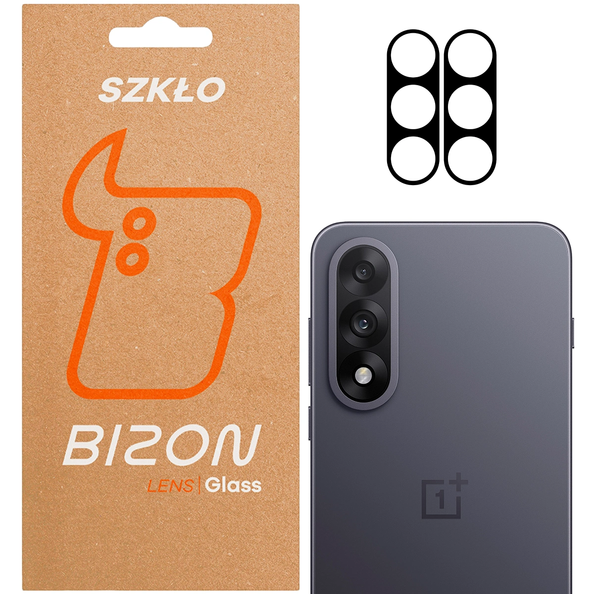 Pudełko i 2 sztuki szkła na aparat Bizon Glass Lens do OnePlus Nord 5i