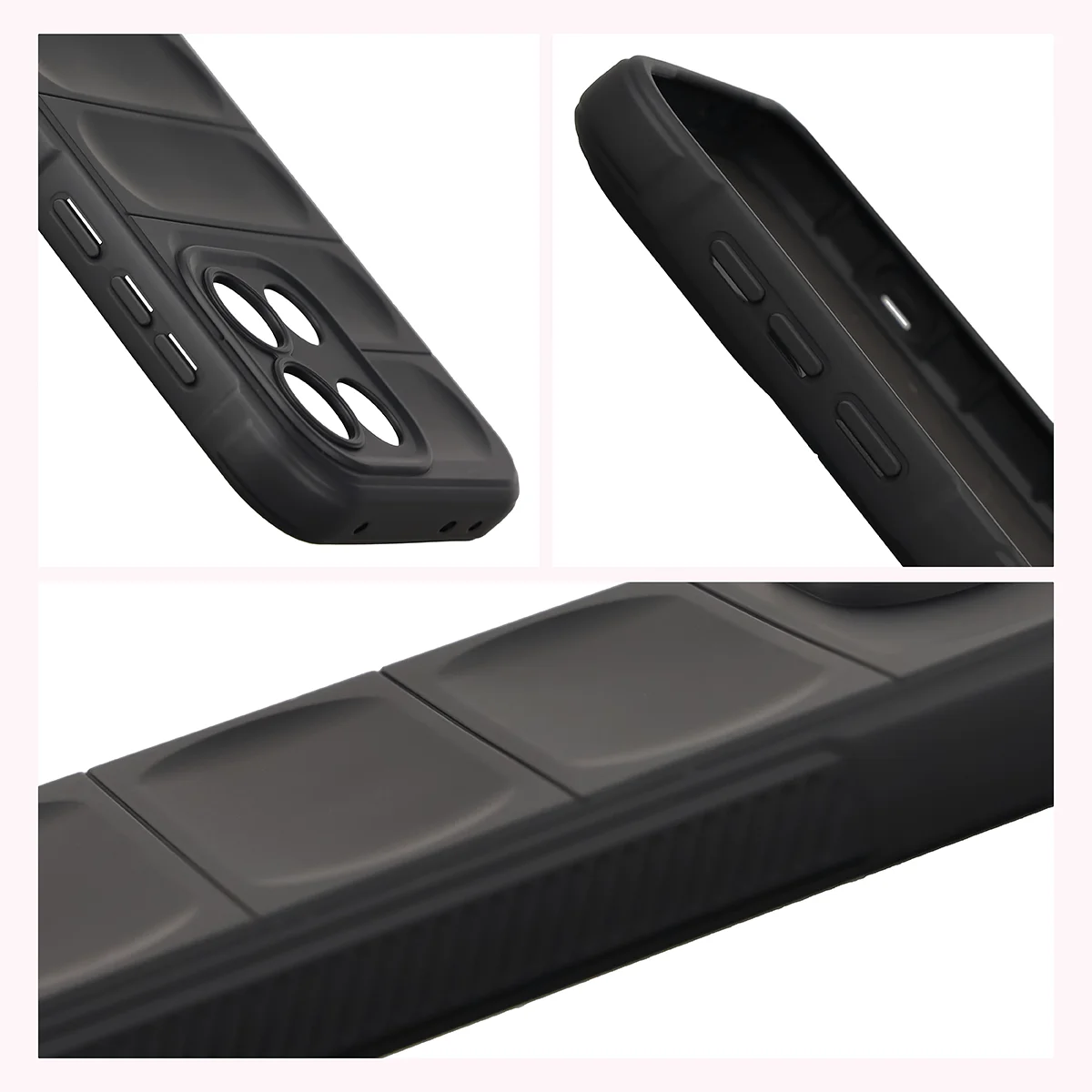 Textured sides and raised edges of the screen and camera in the Bizon Case Tur for OnePlus Nord 6