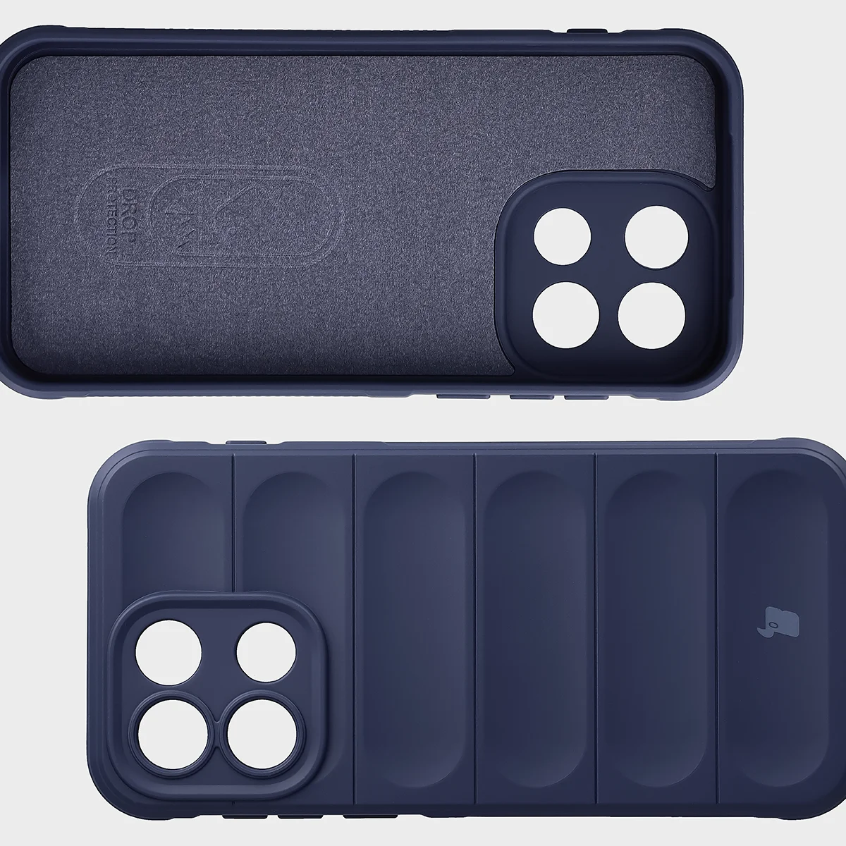 Mikrofaser-Innenfutter, Vertiefungen auf der Rückseite und verstärkte Ecken in der Bizon Case Tur für OnePlus Nord 6