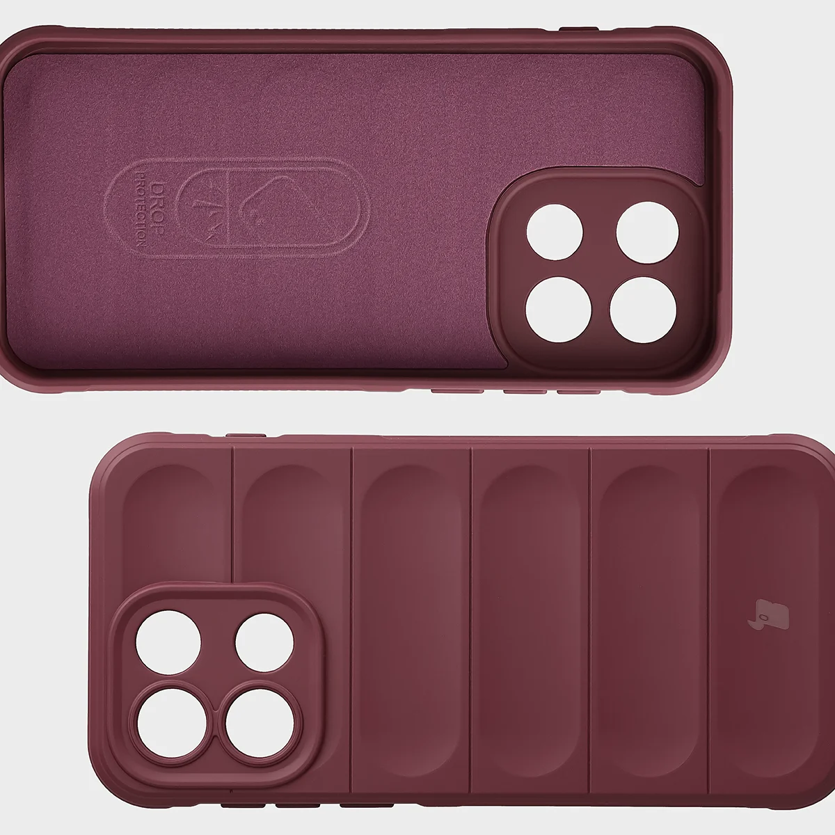 Mikrofaser-Futter, Vertiefungen auf der Rückseite und verstärkte Ecken in der Bizon Case Tur für OnePlus Nord 6
