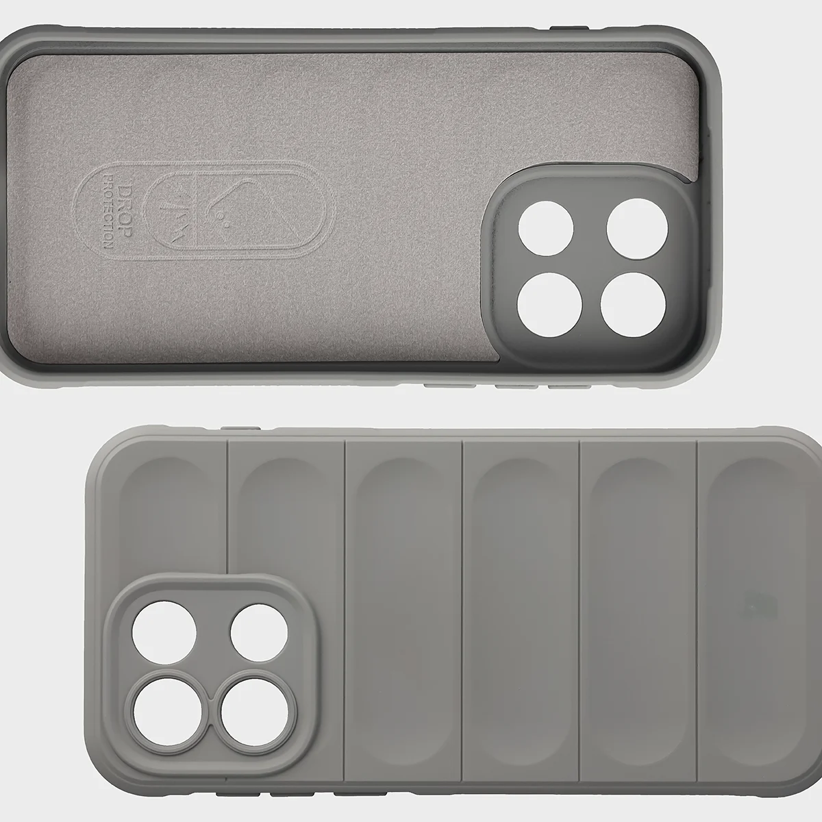 Mikrofaser-Futter, Vertiefungen auf der Rückseite und verstärkte Ecken in der Bizon Case Tur für OnePlus Nord 6