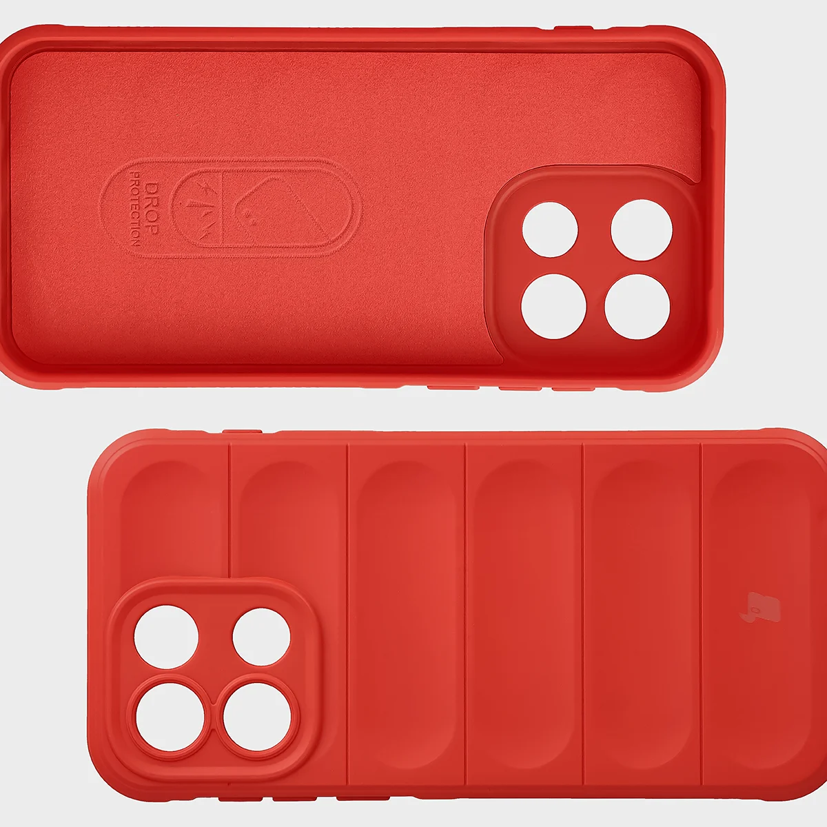 Mikrofaser-Futter, Vertiefungen auf der Rückseite und verstärkte Ecken im Bizon Case Tur für OnePlus Nord 6