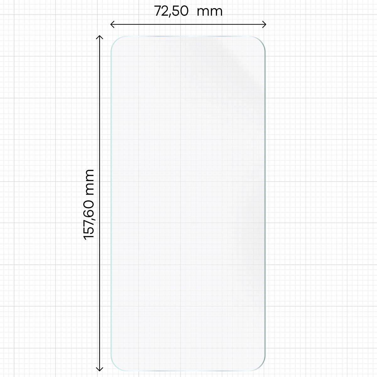 Ruler with dimensions of Bizon Film Hydrogel Front Duo hydrogel film for OnePlus Nord 6