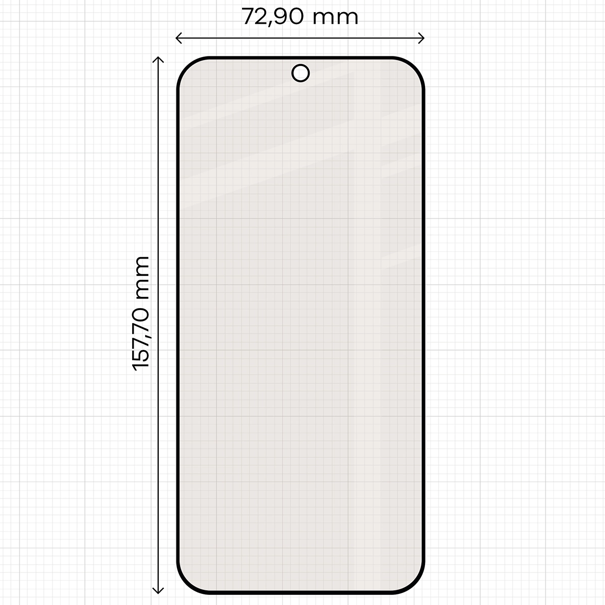 Mérőszalag a Bizon Glass Matte matt üveg méreteivel OnePlus Nord 6-hoz