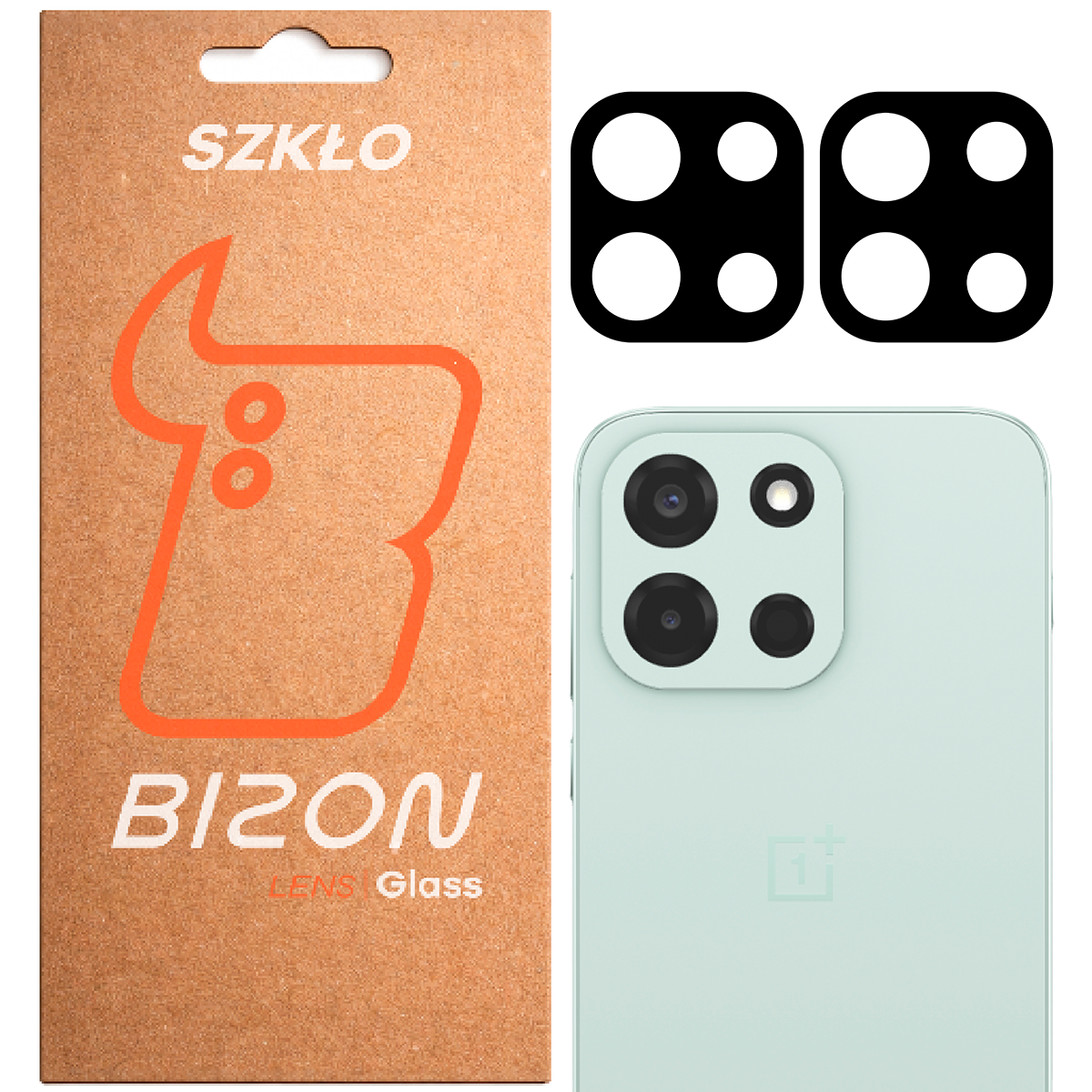 Box and 2 pieces of Bizon Glass Lens for OnePlus Nord 6 camera
