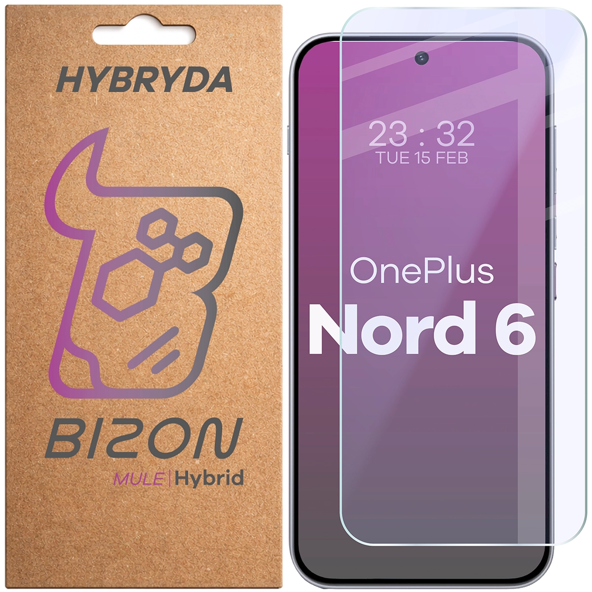 Hybrid glass for OnePlus Nord 6 by Bizon Hybrid Mule