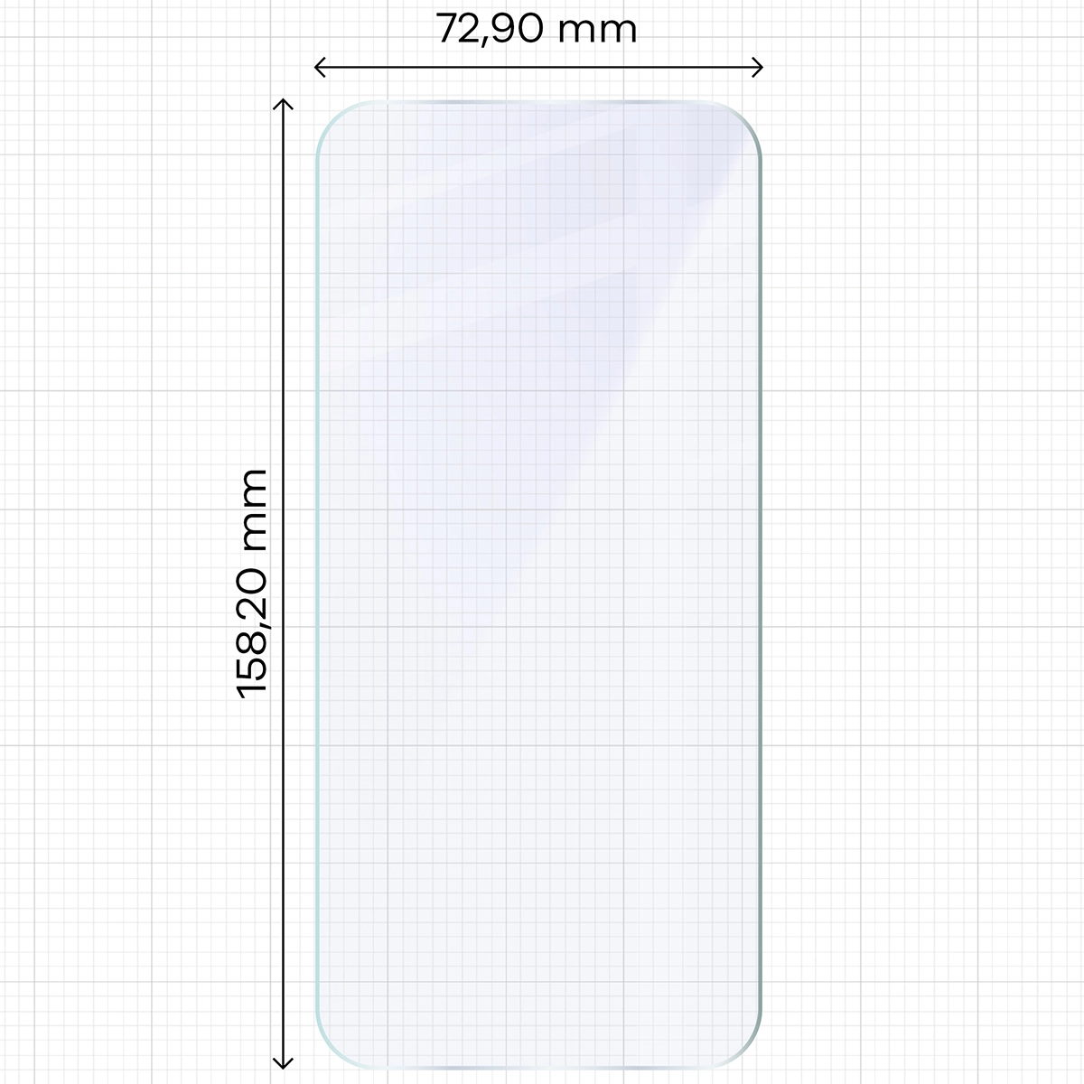 Mérőszalag a Bizon Hybrid Mule Duo hibrid üveg méreteivel OnePlus Nord 6-hoz