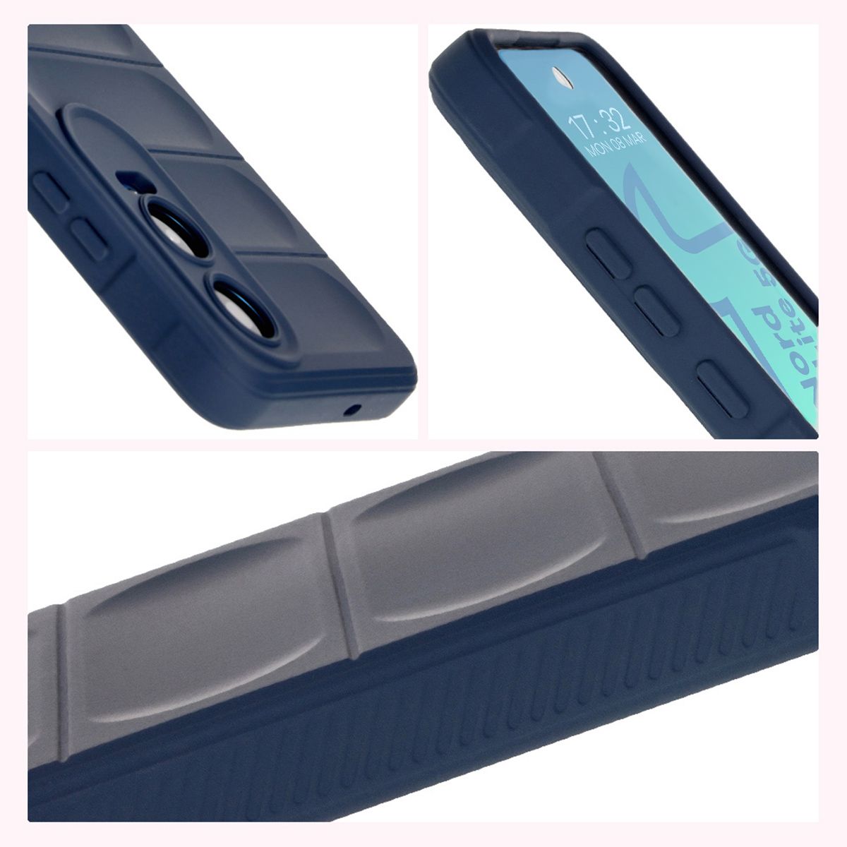 Textured sides and raised edges for the screen and camera in Bison Case Tur