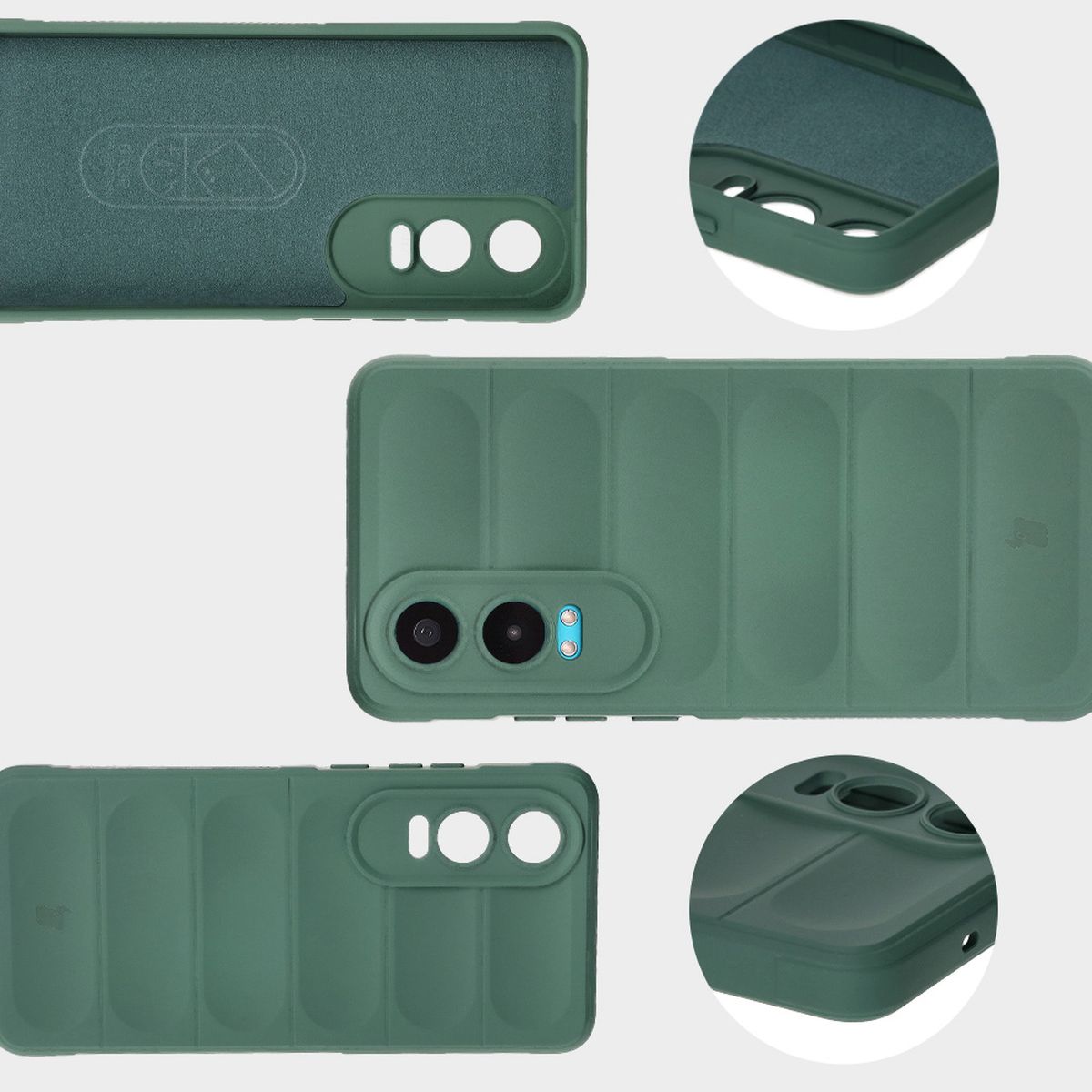 Microfiber lining, grooves on the back, and reinforced corners in Bizon Case Tur