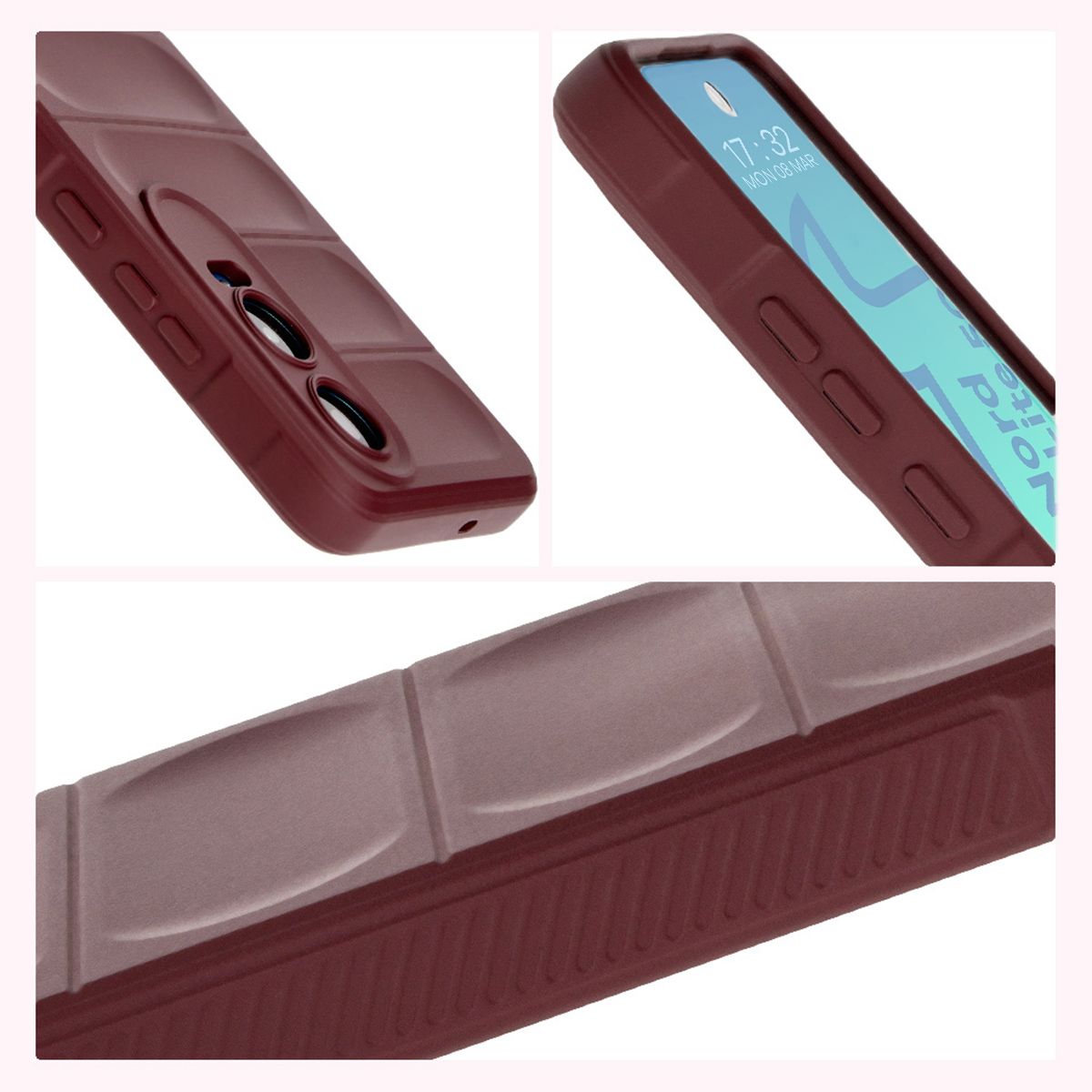 Textured sides and raised edges of the screen and camera in Bizon Case Tur