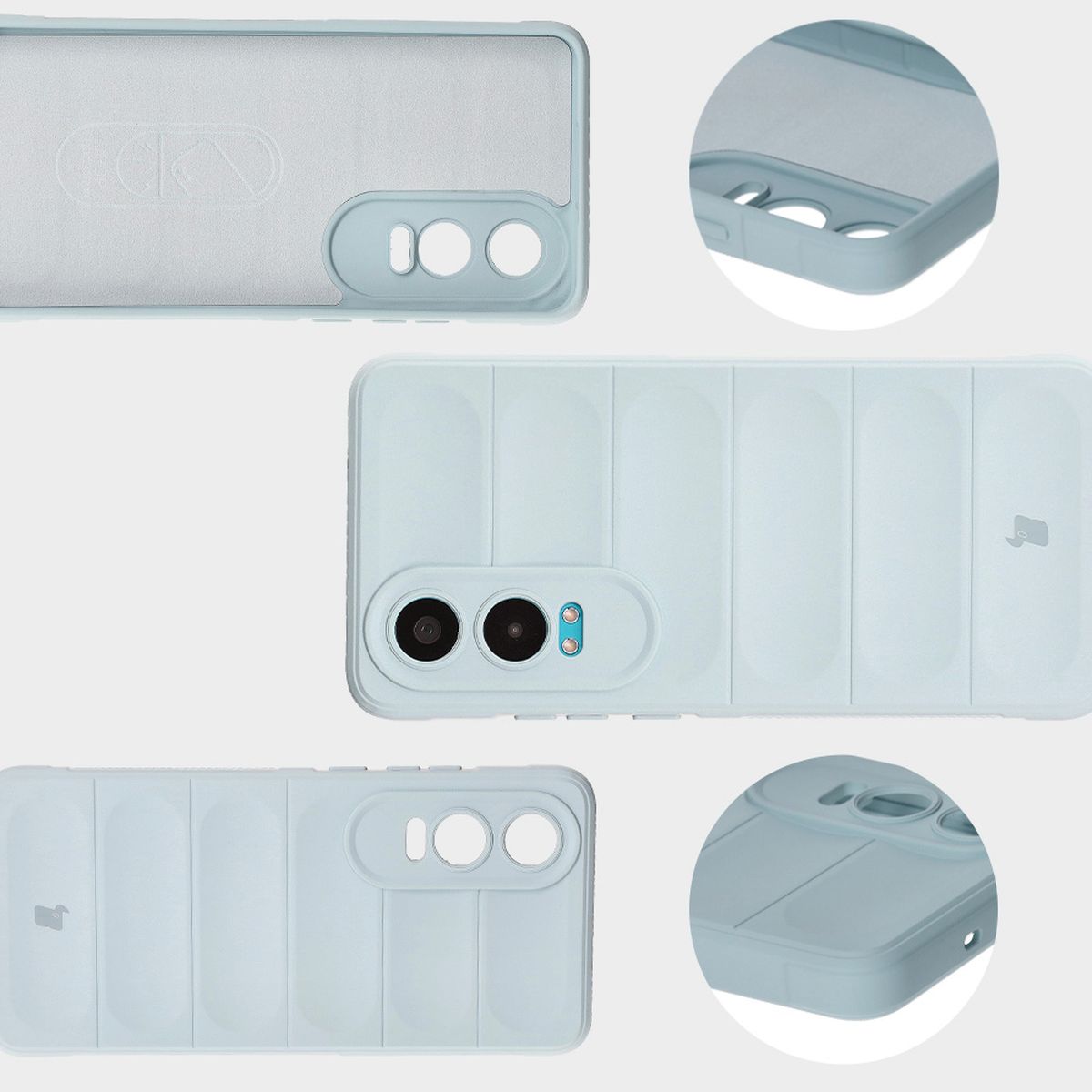 Microfiber lining, grooves on the back, and reinforced corners in Bizon Case Tur