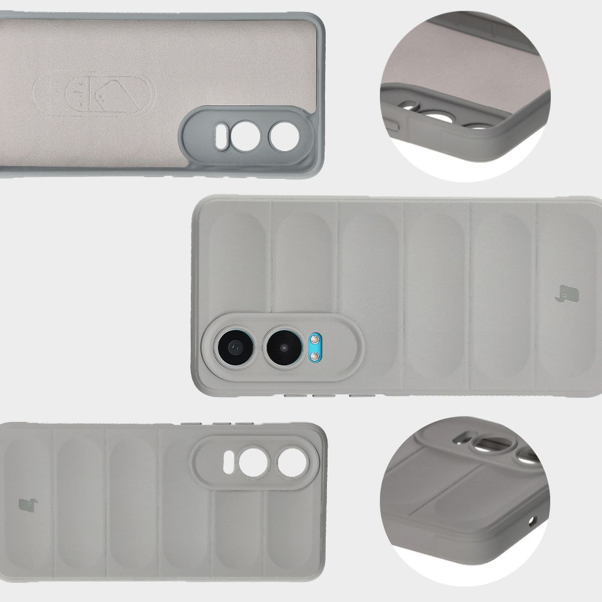 Microfiber lining, grooves on the back, and reinforced corners in Bizon Case Tur