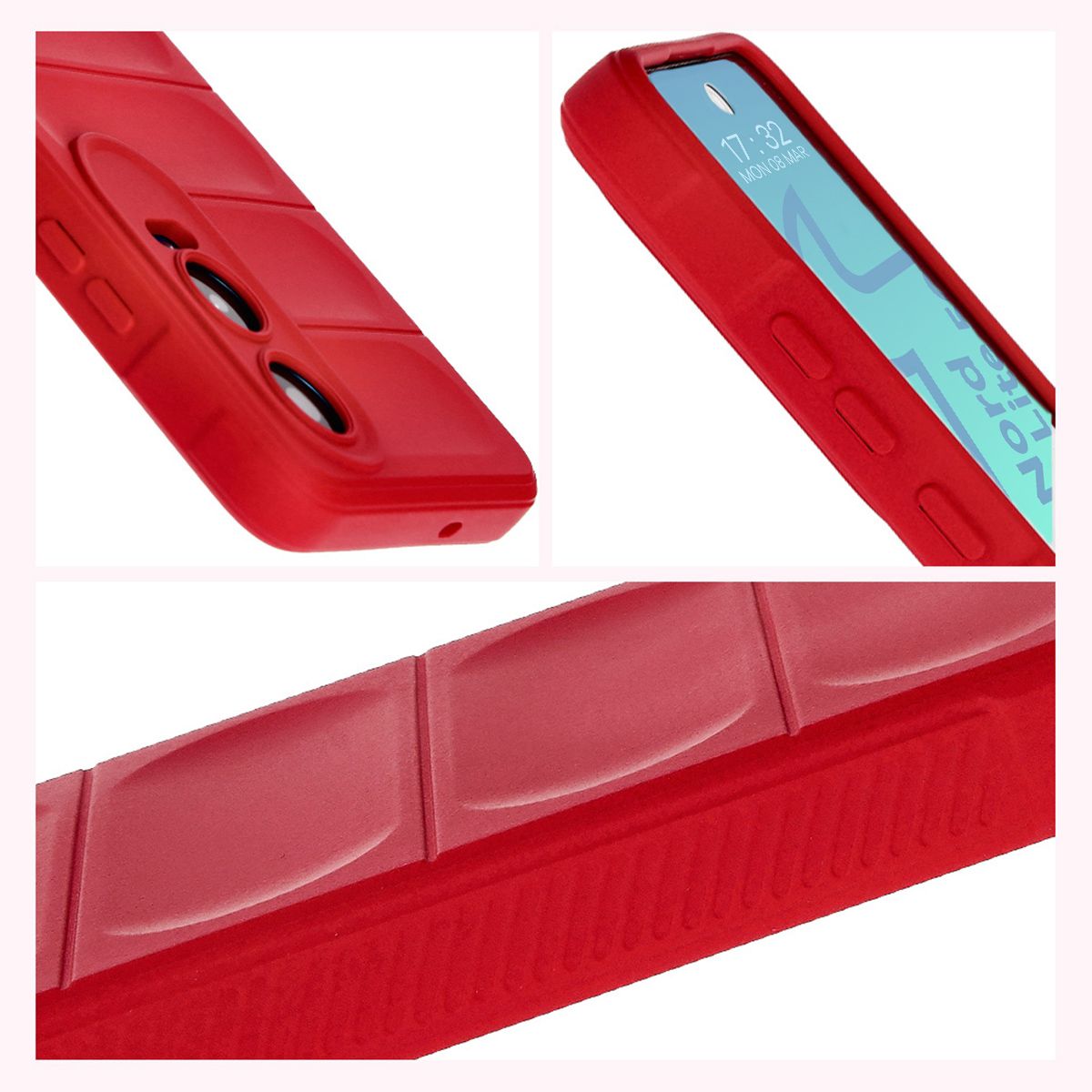 Textured sides and raised edges of the screen and camera in the Bizon Case Tur