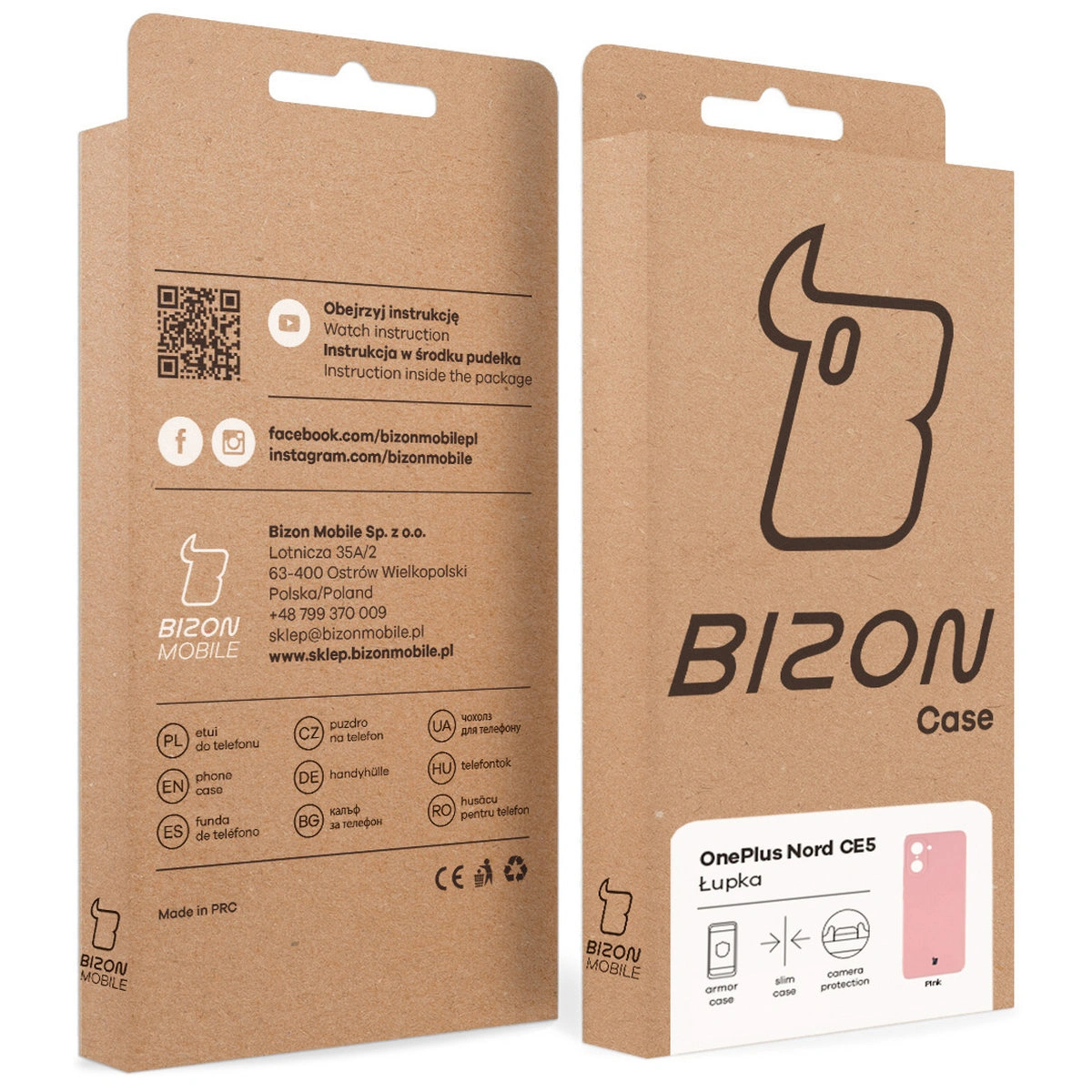 Χάρτινη συσκευασία Bizon Case με ειδική ετικέτα για OnePlus Nord CE5 5G
