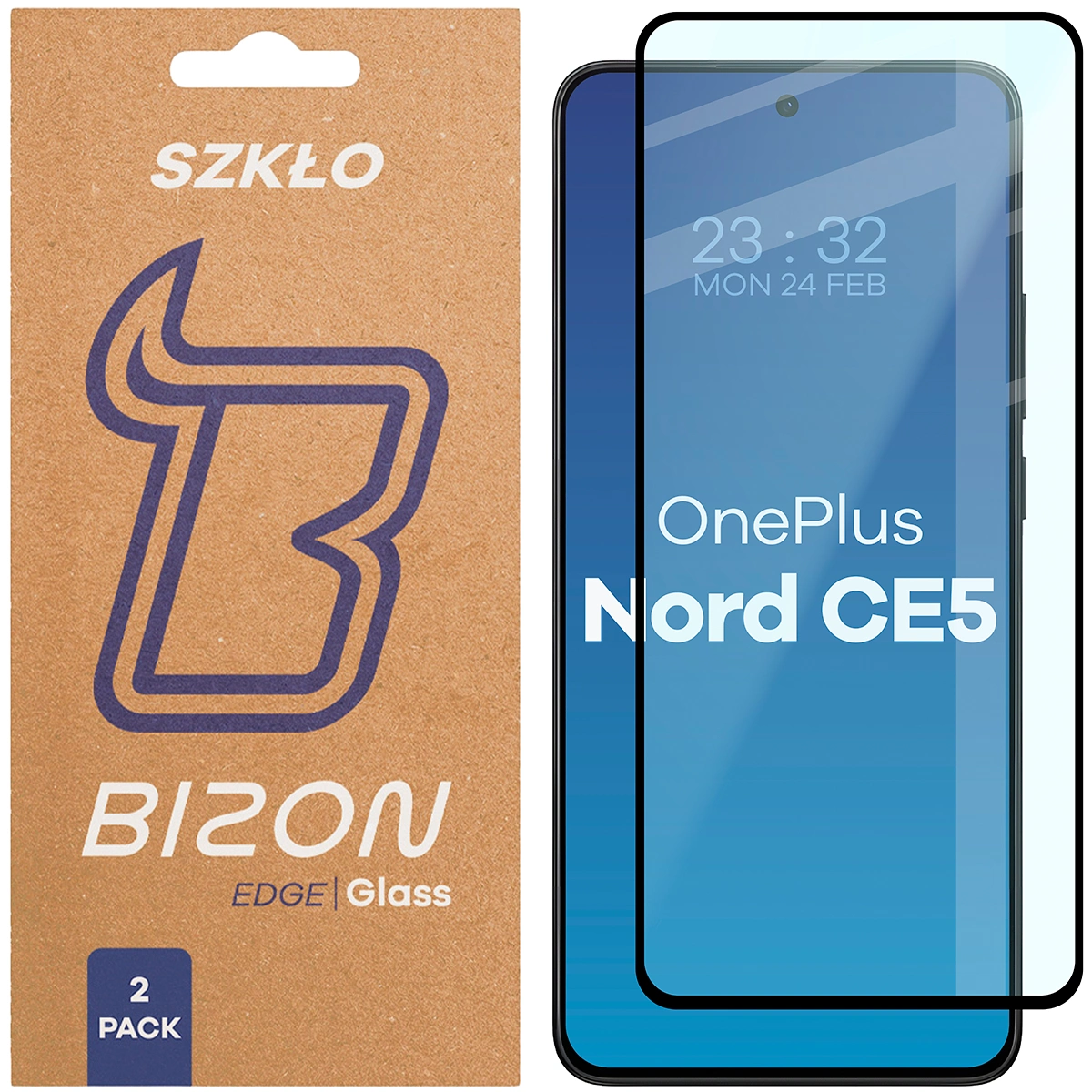 Szkło hartowane na cały ekran Bizon Glass Edge Duo dla OnePlus Nord CE5 5G