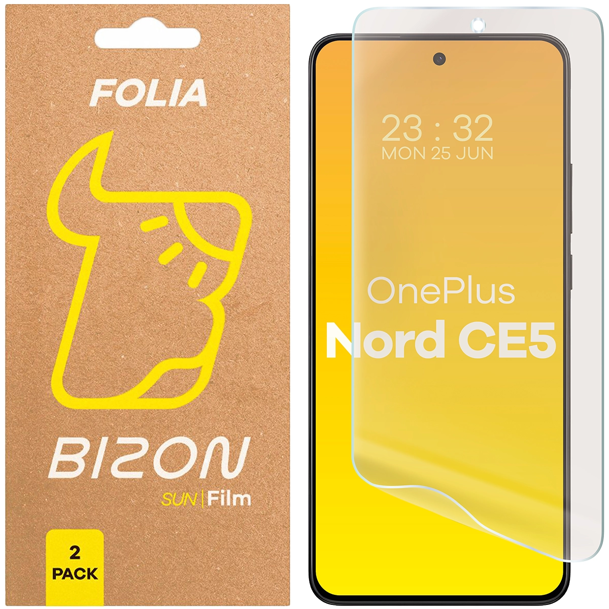 Folia matowa na ekran Bizon Glass Film Sun Duo do OnePlus Nord CE5 5G, 2 sztuki