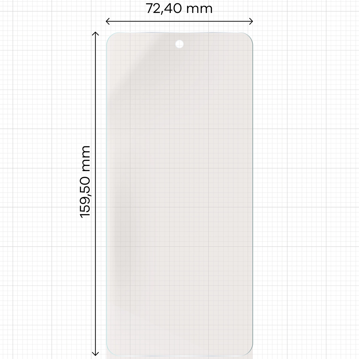 Miarka z wymiarami folii matowej Bizon Glass Film Sun Duo do OnePlus Nord CE5 5G