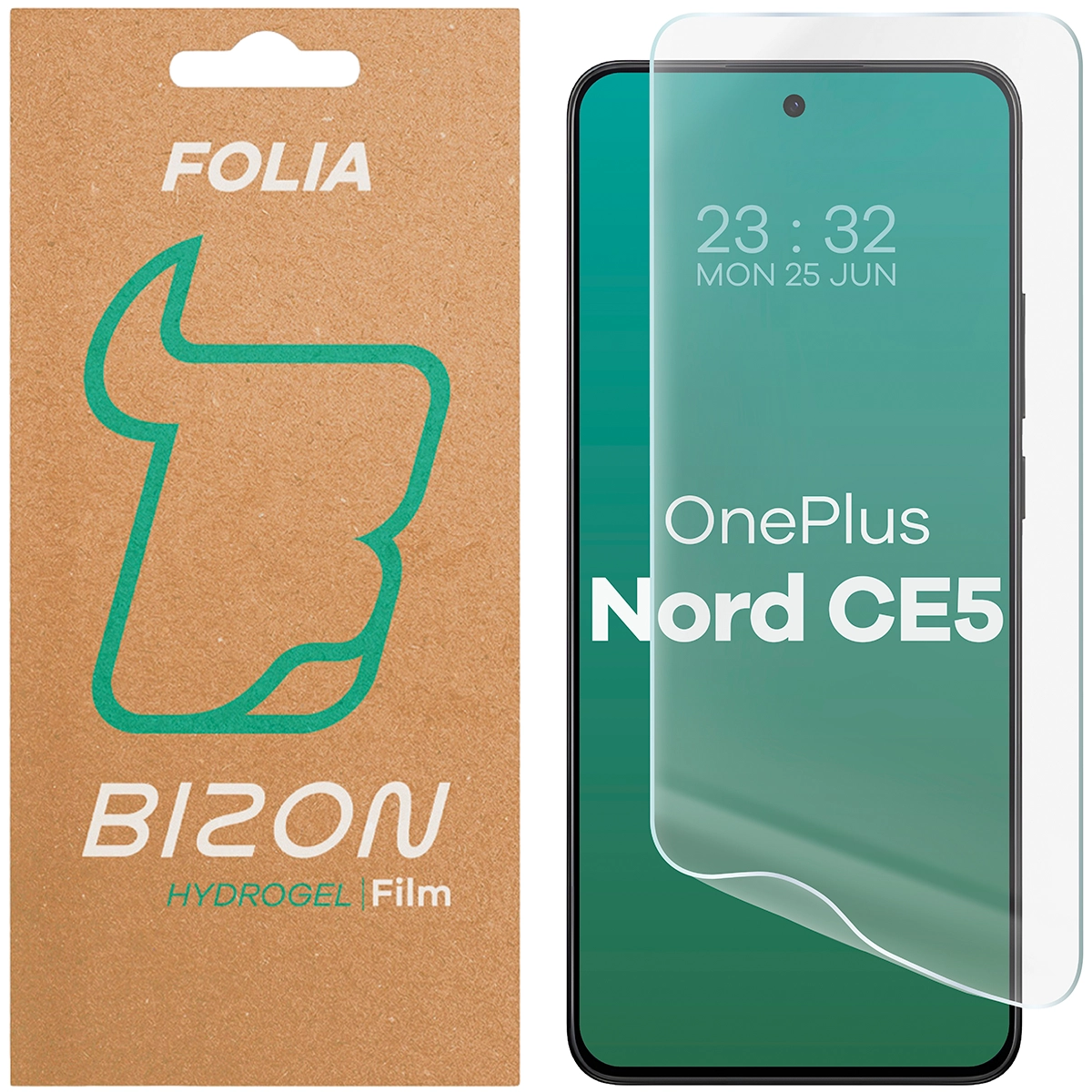 Pudełko i folia hydrożelowa na ekran Bizon Glass Hydrogel Front do OnePlus Nord CE5 5G
