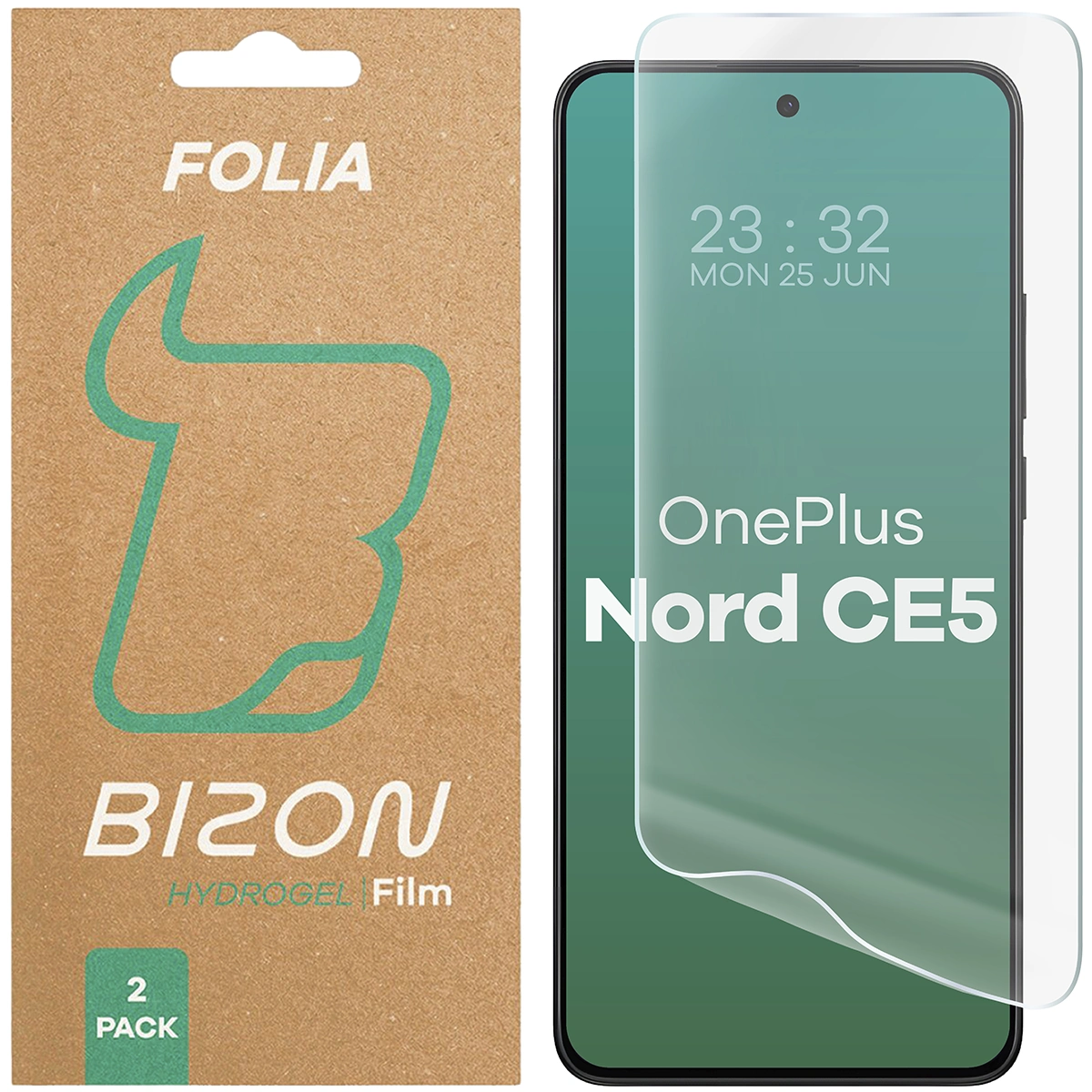 Pudełko i folia hydrożelowa na ekran Bizon Glass Hydrogel Front do OnePlus Nord CE5 5G