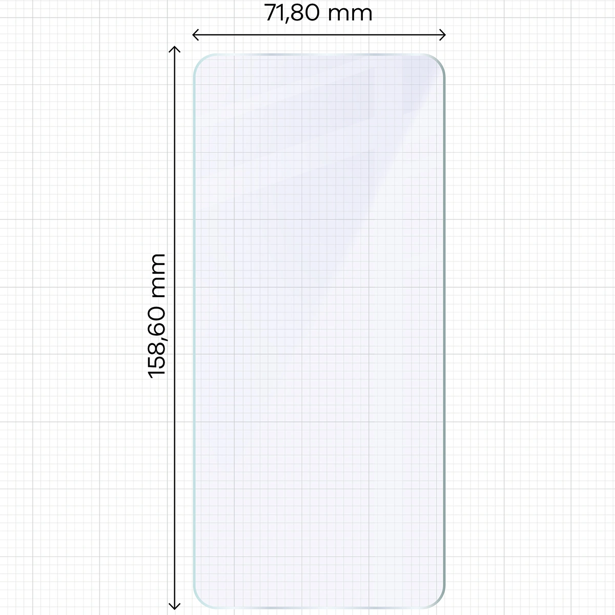 Miarka z wymiarami szkła hybrydowego Bizon Glass Mule Duo do OnePlus Nord CE5 5G