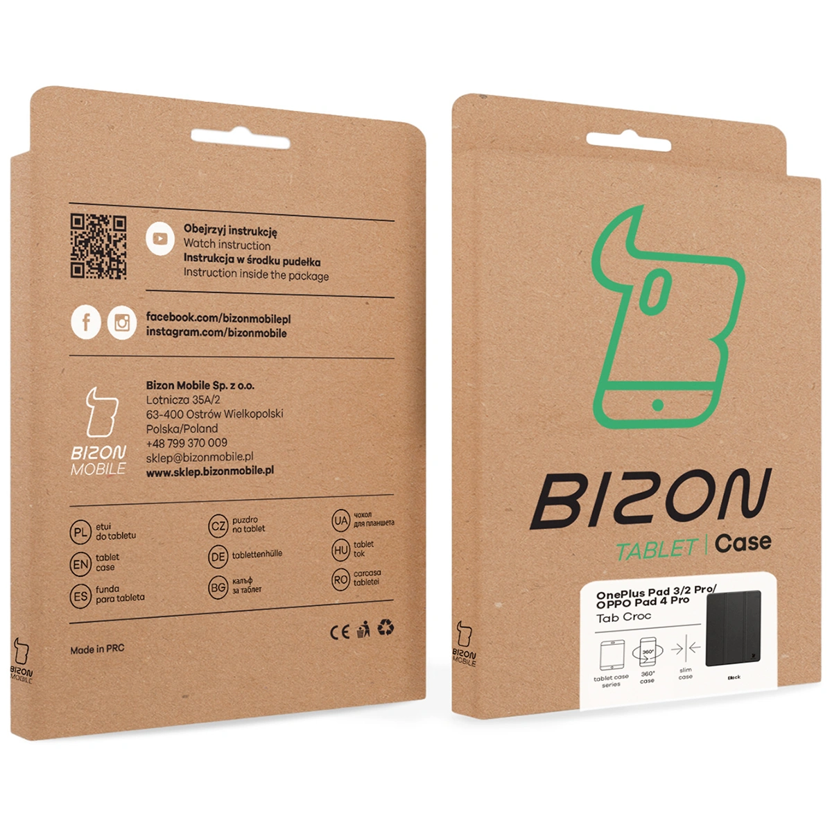 Kraftowe pudełko Bizon Case z dedykowaną etykietą do OnePlus Pad 3 / OnePlus Pad 2 Pro / OPPO Pad 4 / OPPO Pad 4 Pro