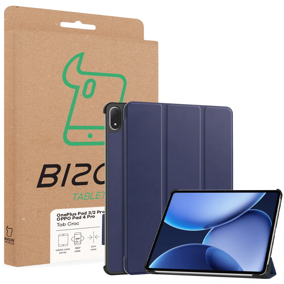 Przód pudełka Bizon Case z dedykowaną etykietą do OnePlus Pad 3 / OnePlus Pad 2 Pro / OPPO Pad 4 / OPPO Pad 4 Pro