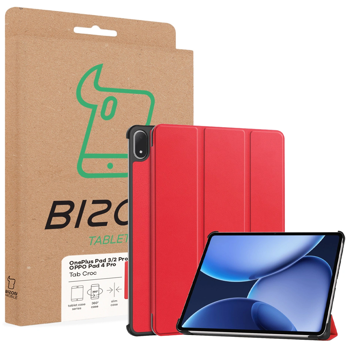 Przód pudełka Bizon Case z dedykowaną etykietą do OnePlus Pad 3 / OnePlus Pad 2 Pro / OPPO Pad 4 / OPPO Pad 4 Pro